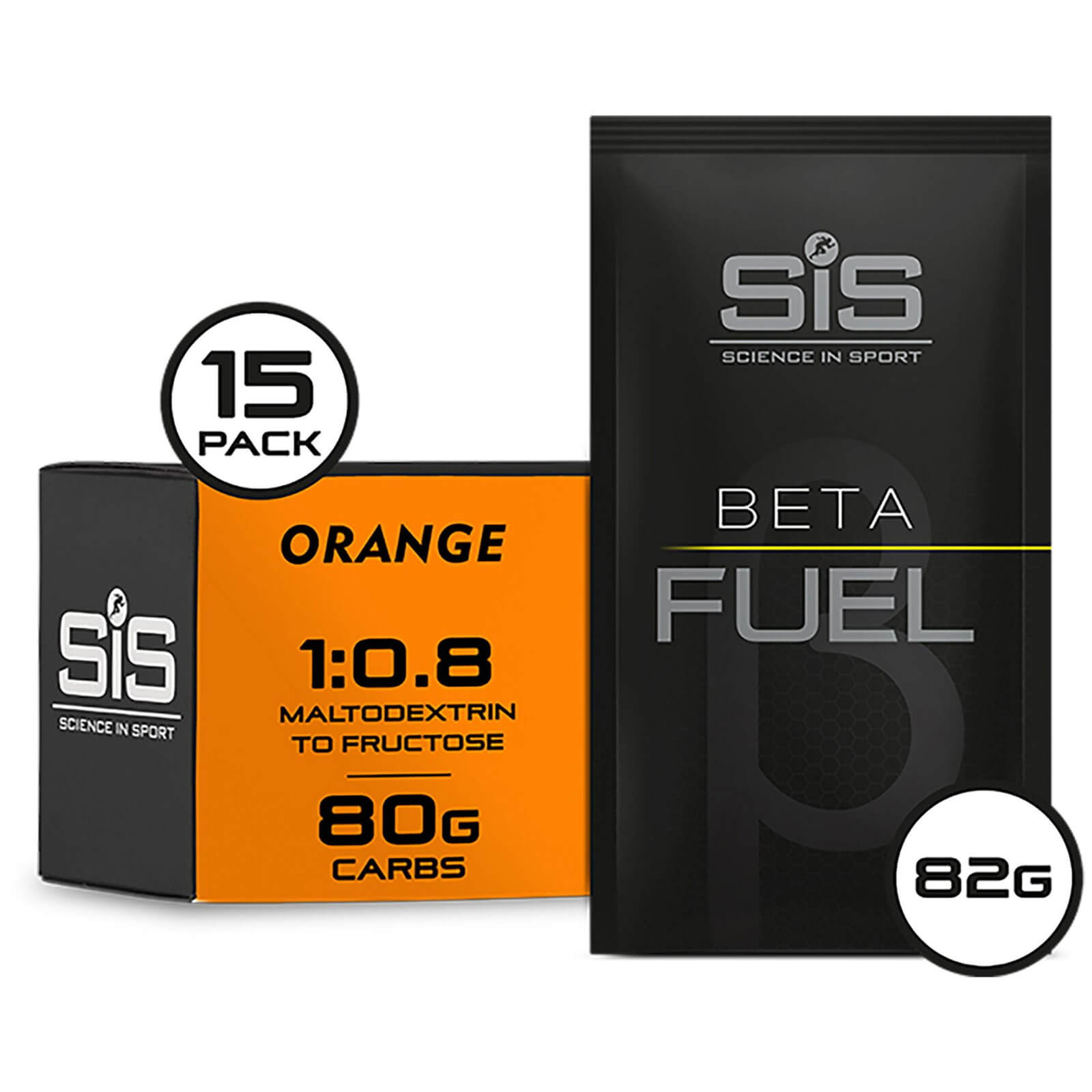 Science in Sport Beta Fuel Energy Drink Powder Box of 15 Sachets - Orange