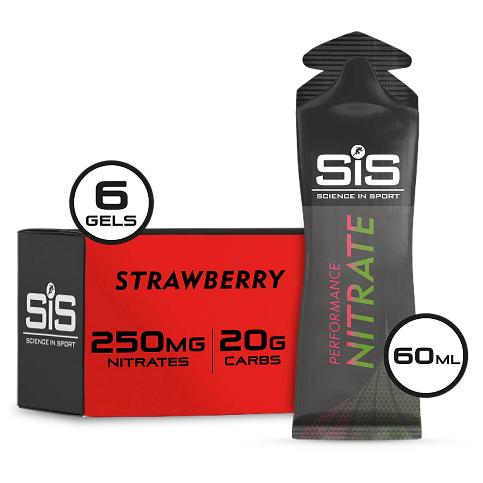 Science in Sport Performance Nitrate 60ml Gel Box of 6 - Strawberry