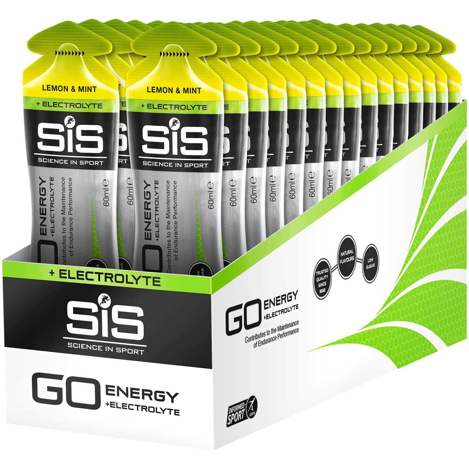 Science in Sport GO Energy + Electrolyte Gel Box of 30 - Lemon And Mint