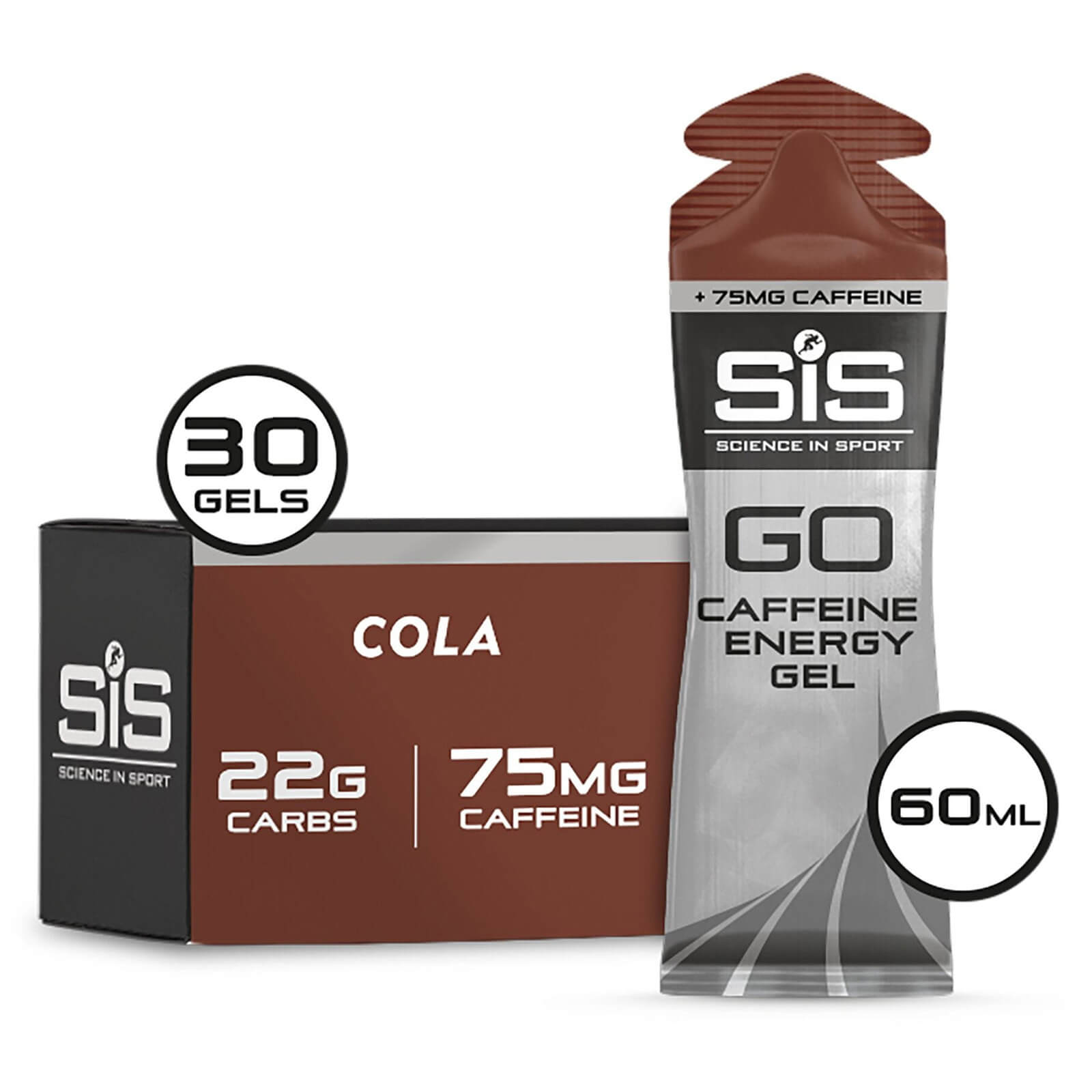 Science in Sport GO Energy + Caffeine Gel Box of 30 - Cola