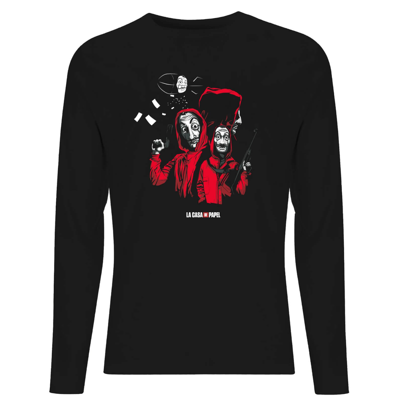 Money Heist Dali Mask Men's Long Sleeve T-Shirt - Zwart - Xs
