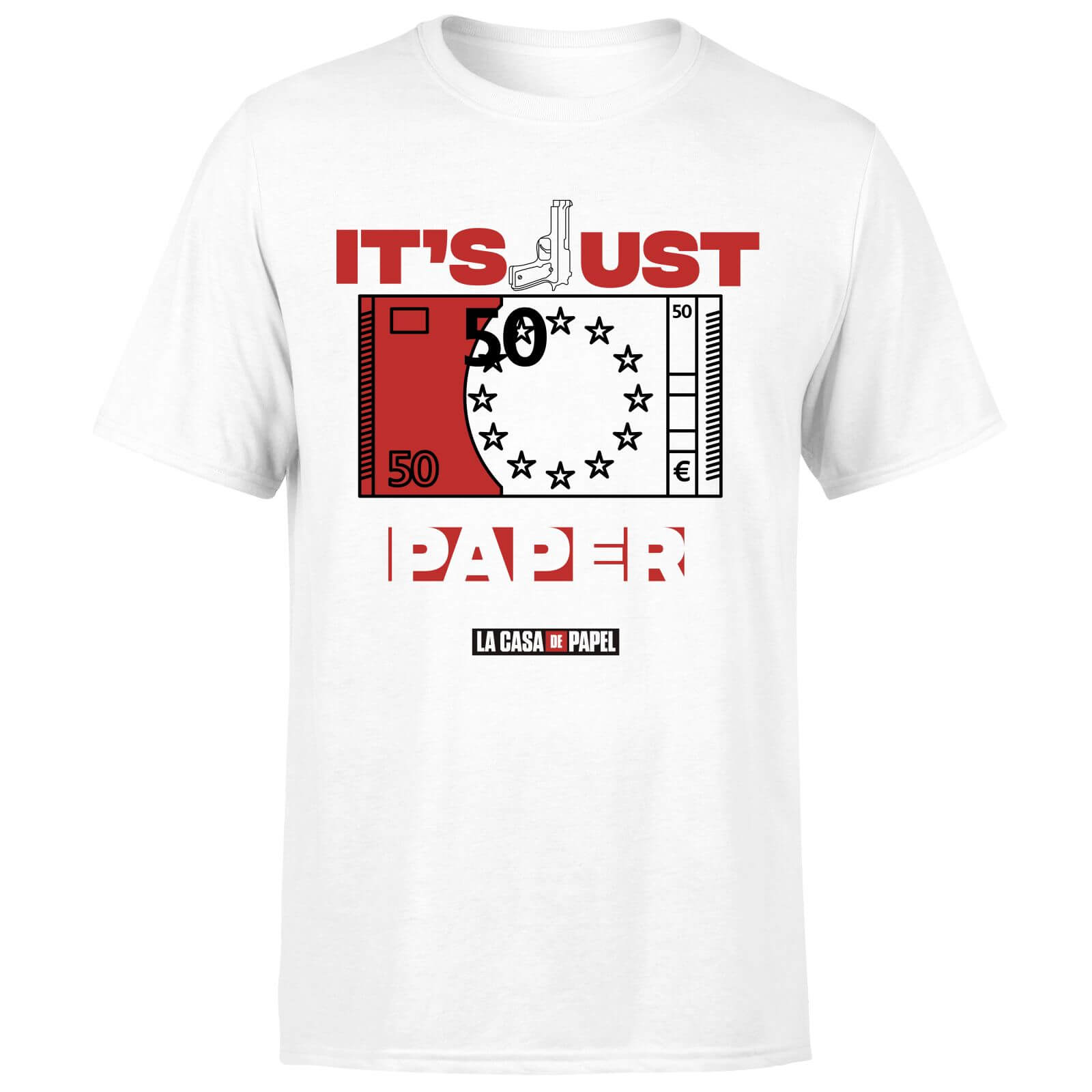 

Money Heist It's Just Paper Men's T-Shirt - White - S - Bianco