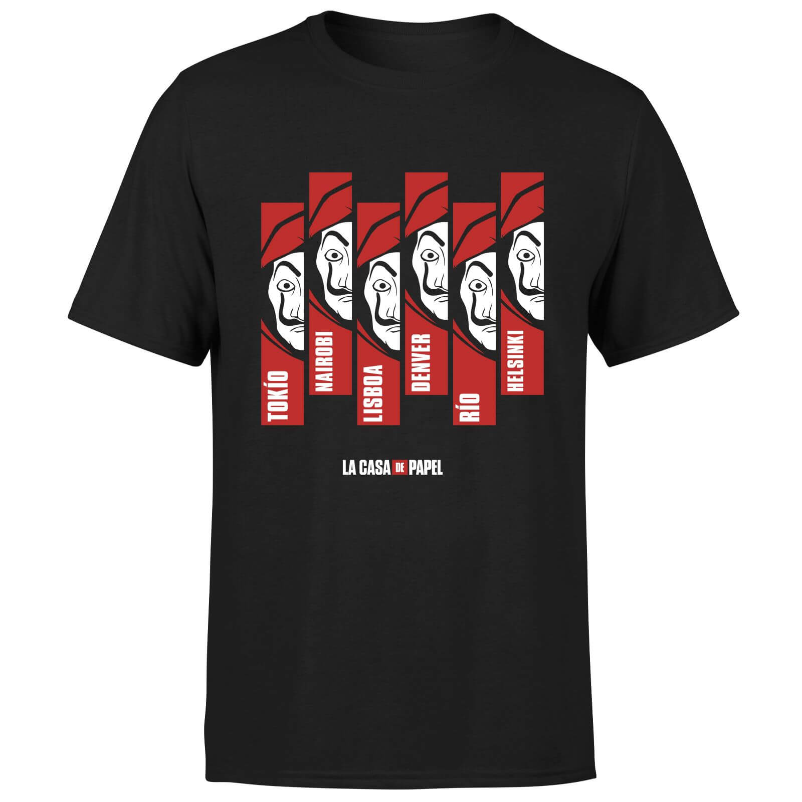 

Money Heist Multi Mask Men's T-Shirt - Black - M - Nero