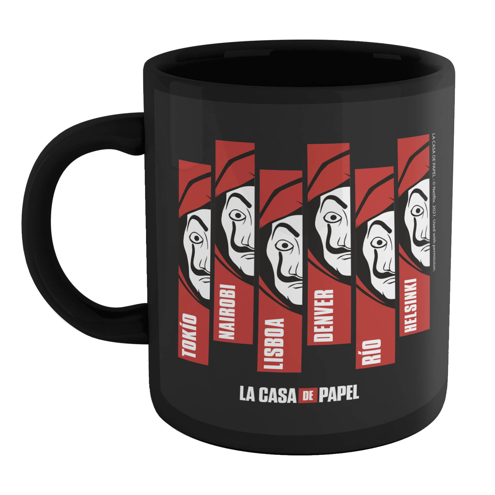 La Casa de Papel Multi Mask Mug - Noir