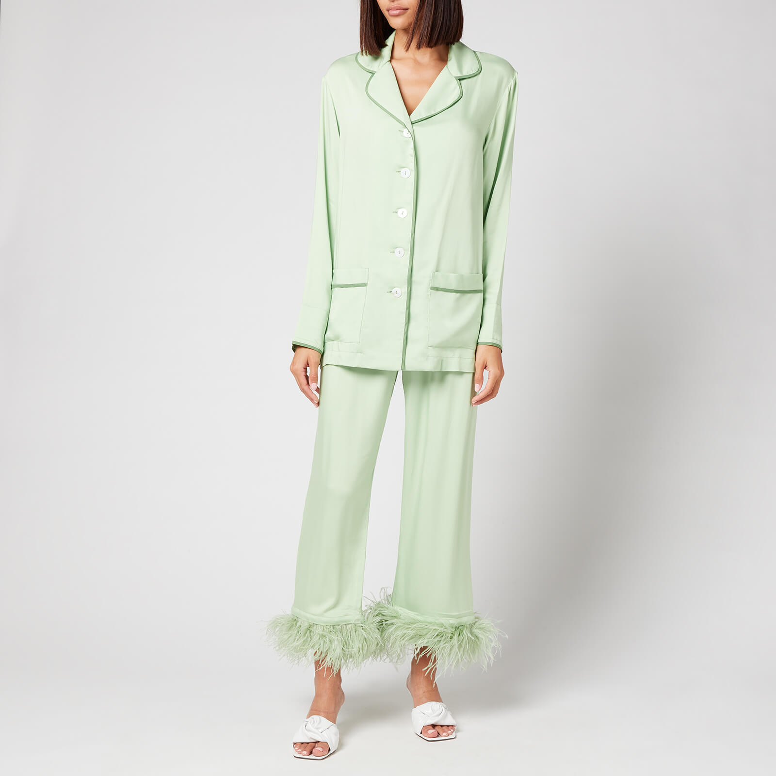 Sleeper Women's Party Pyjama Set With Feathers - Mint - XS
