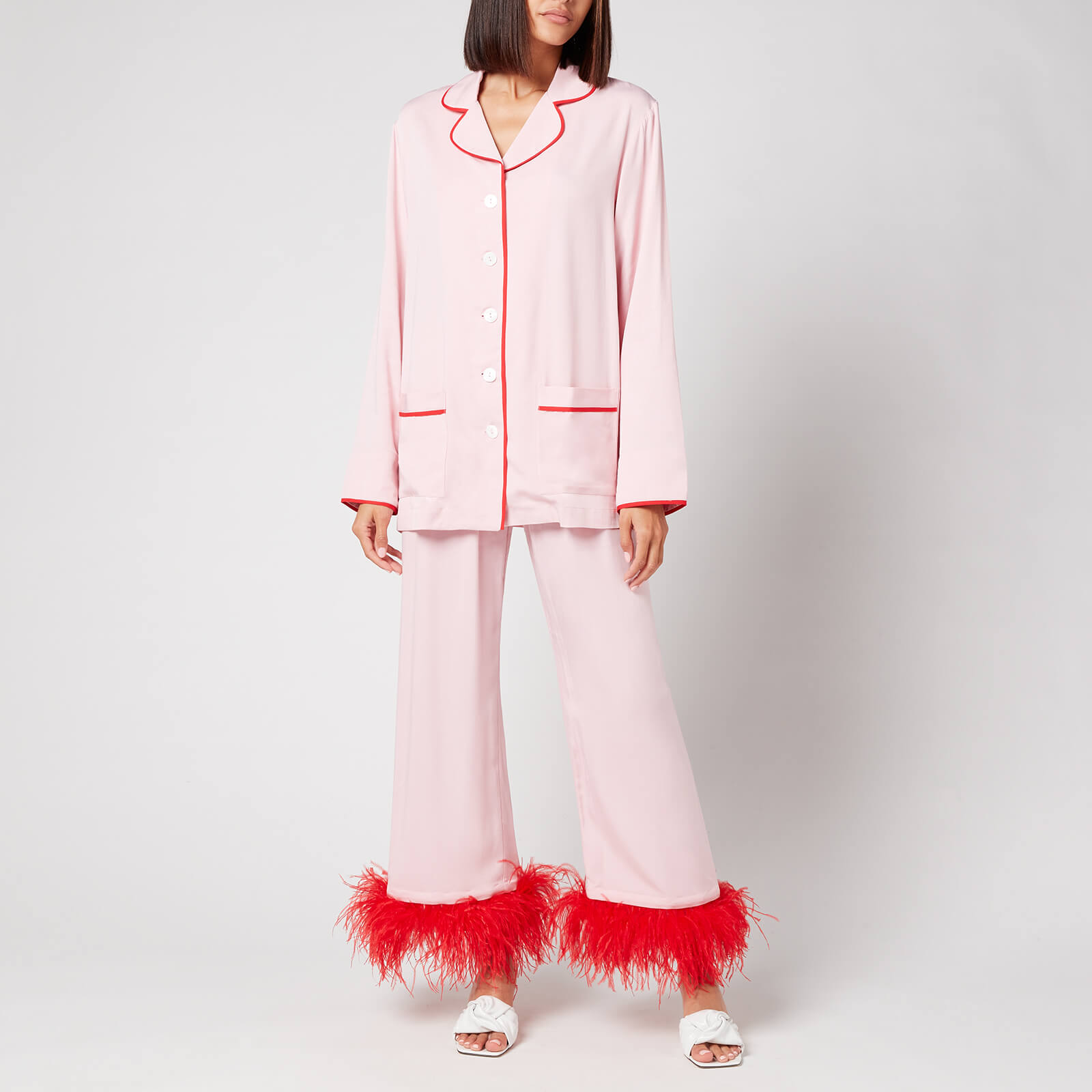 Sleeper Women's Party Pyjama Set With Feathers - Pink - M