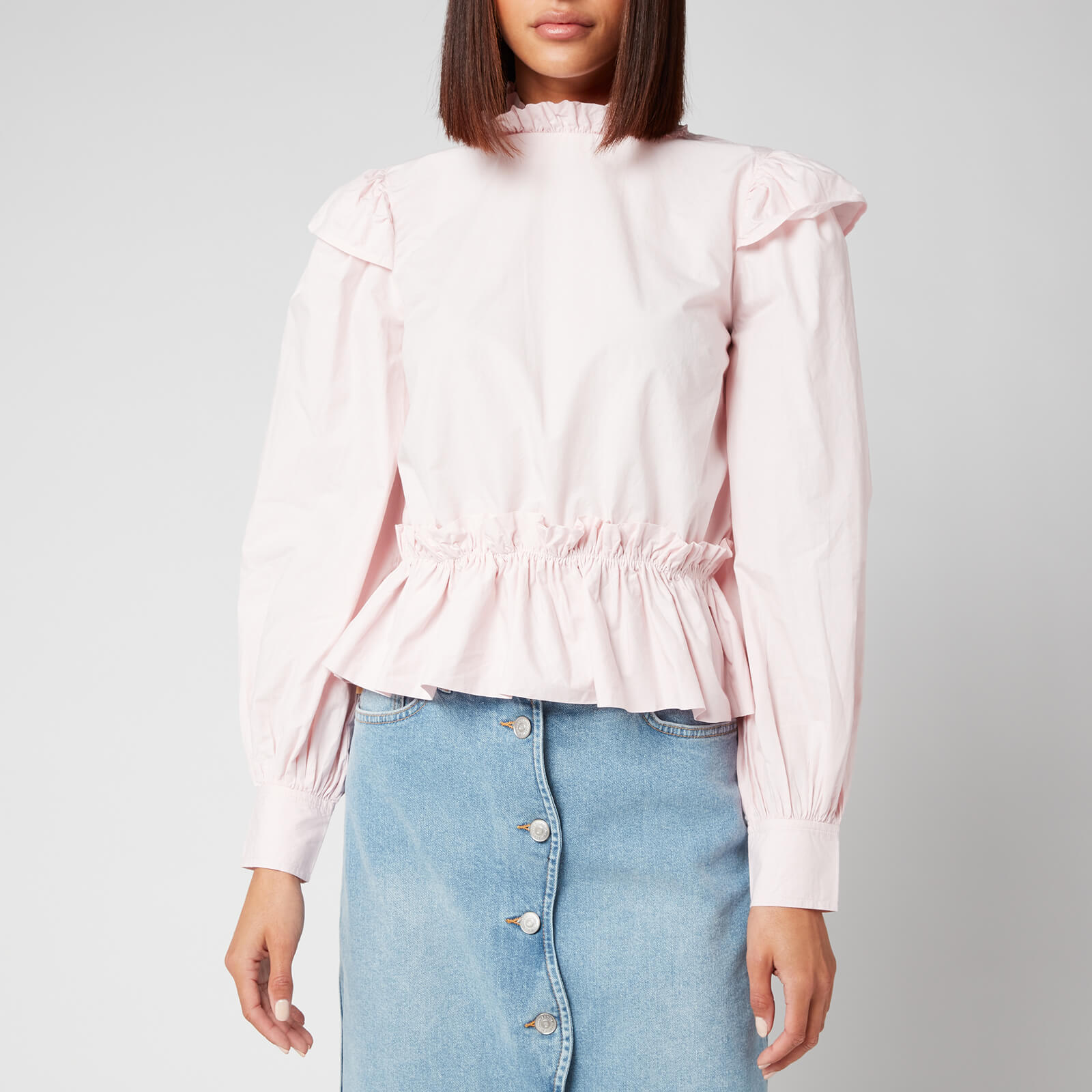 Ganni Women's Cotton Poplin Blouse - Pale Lilac - EU 36/UK 8