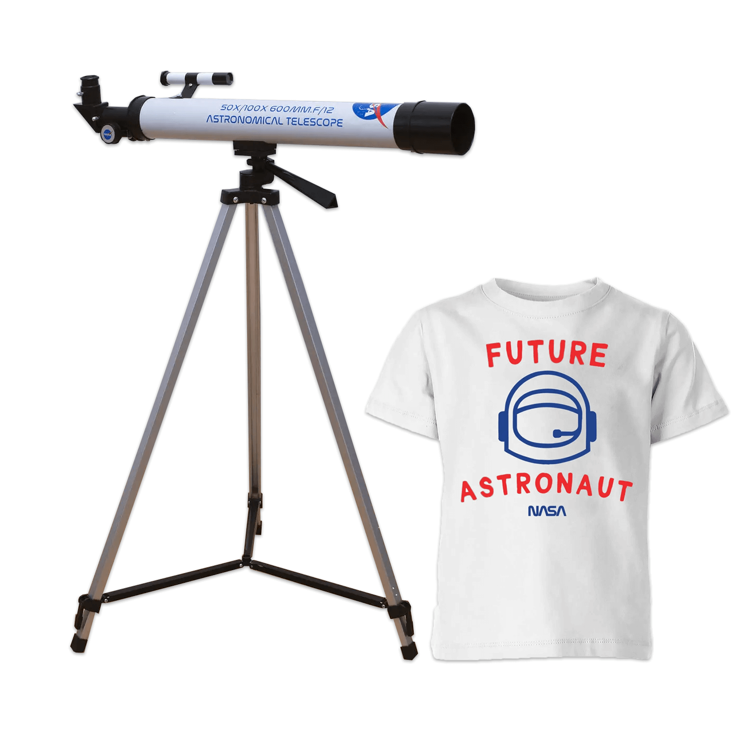 NASA Telescope & Kids' T-Shirt Bundle - 3-4 Years - White