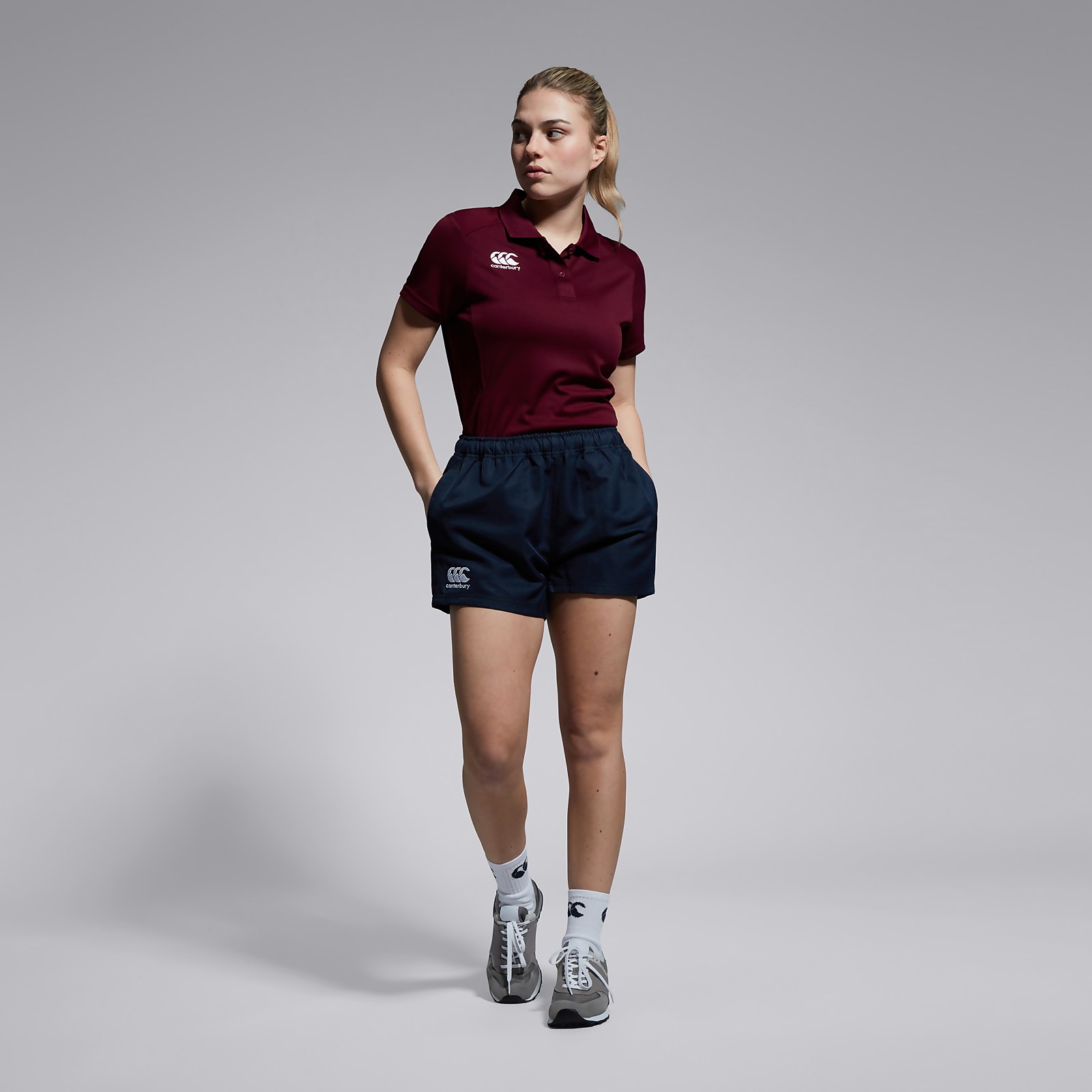 Womens Professional Poly Shorts Navy