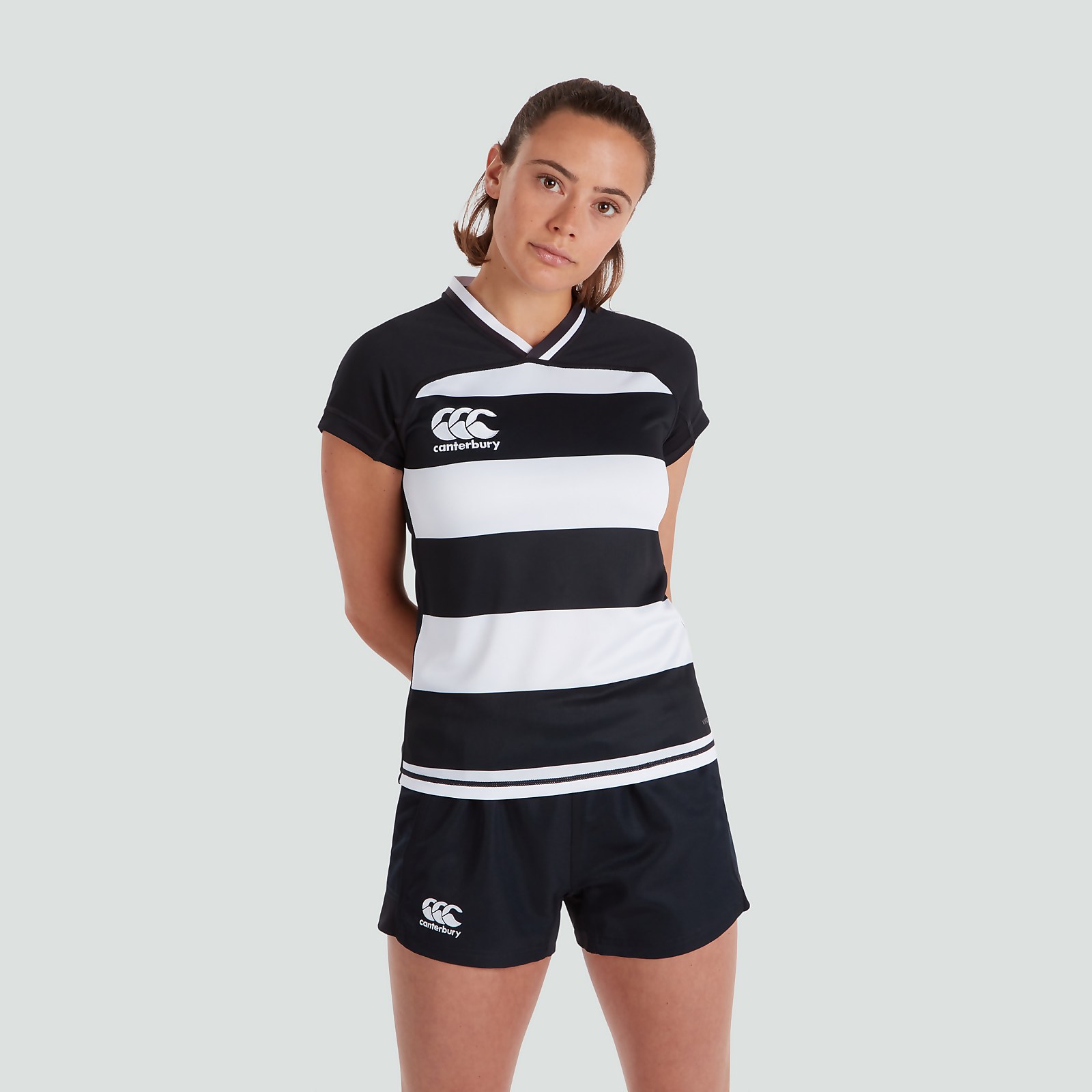 Womens Vapodri Evader Hooped Jersey Black
