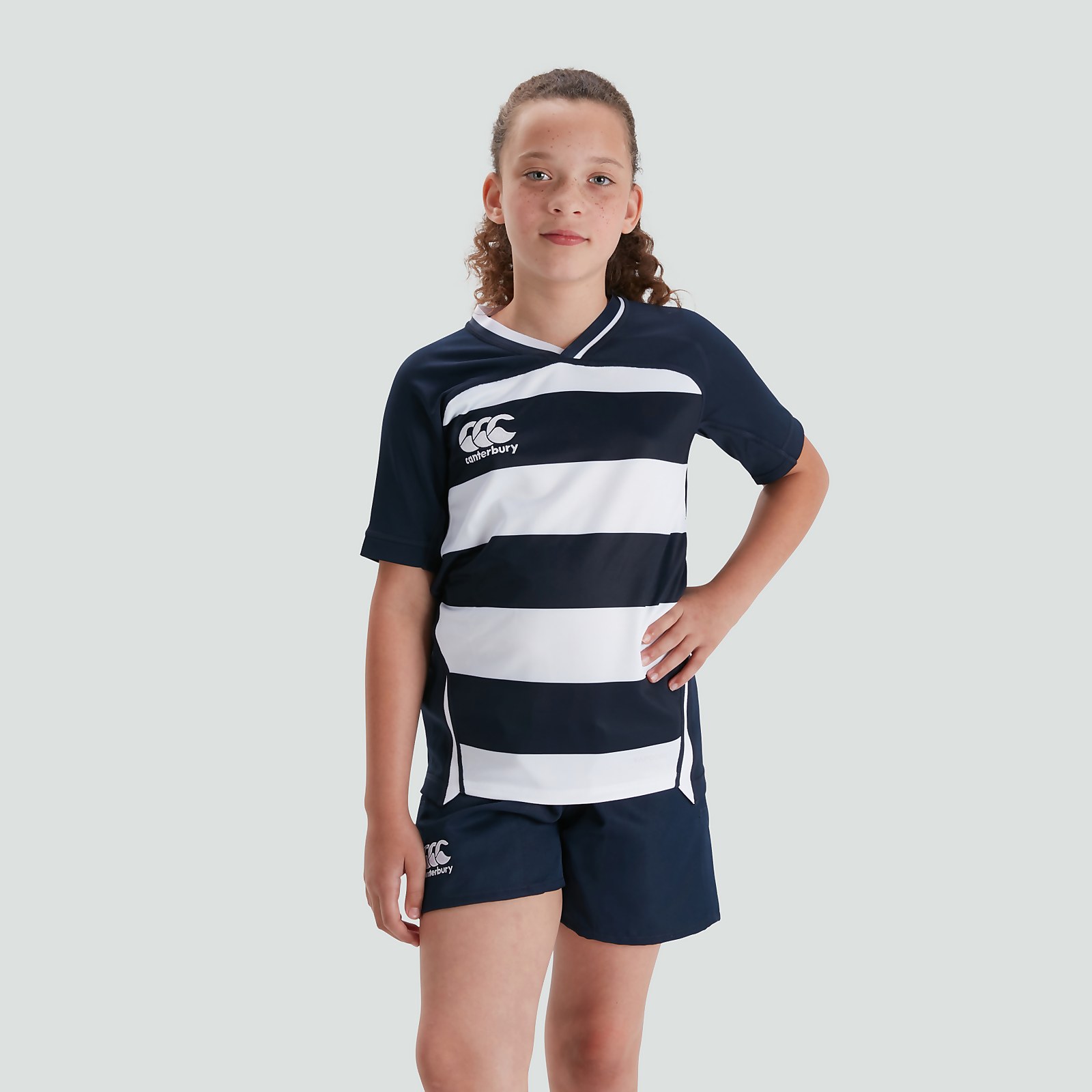 Junior Unisex Vapodri Evader Hooped Jersey Navy