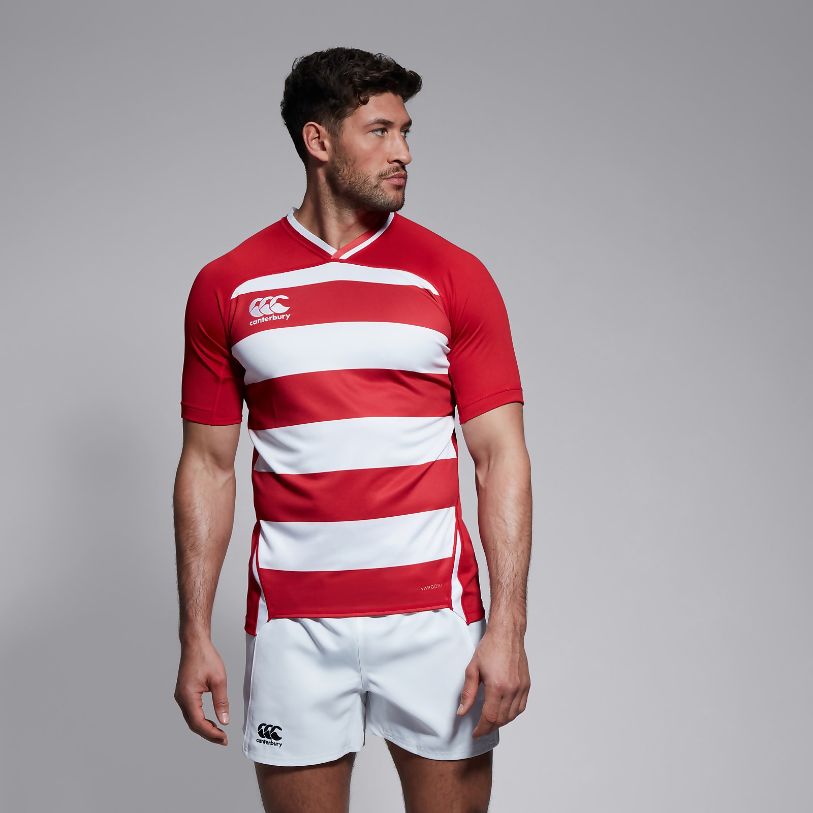 Mens Vapodri Evader Hooped Jersey Red
