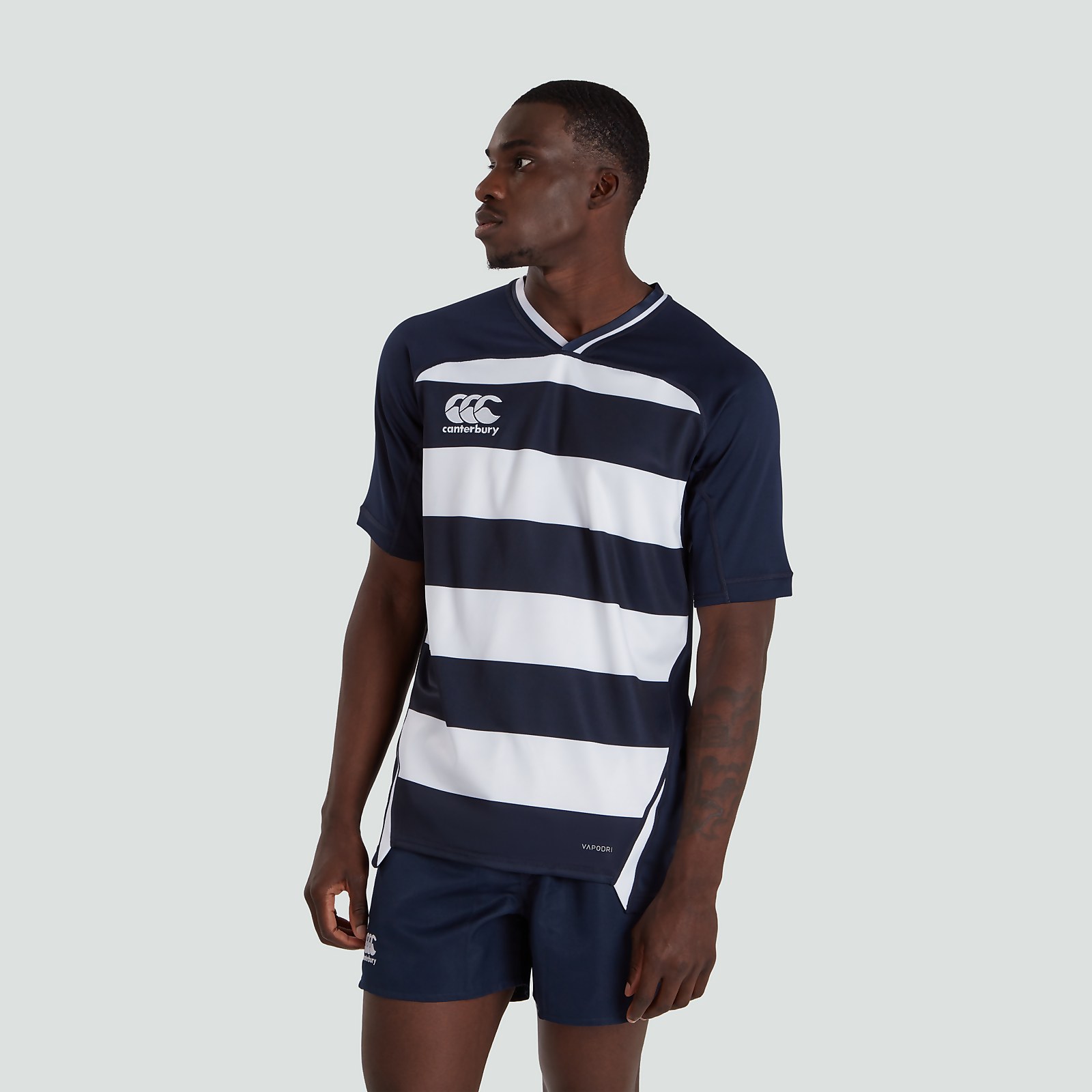 Mens Vapodri Evader Hooped Jersey Navy