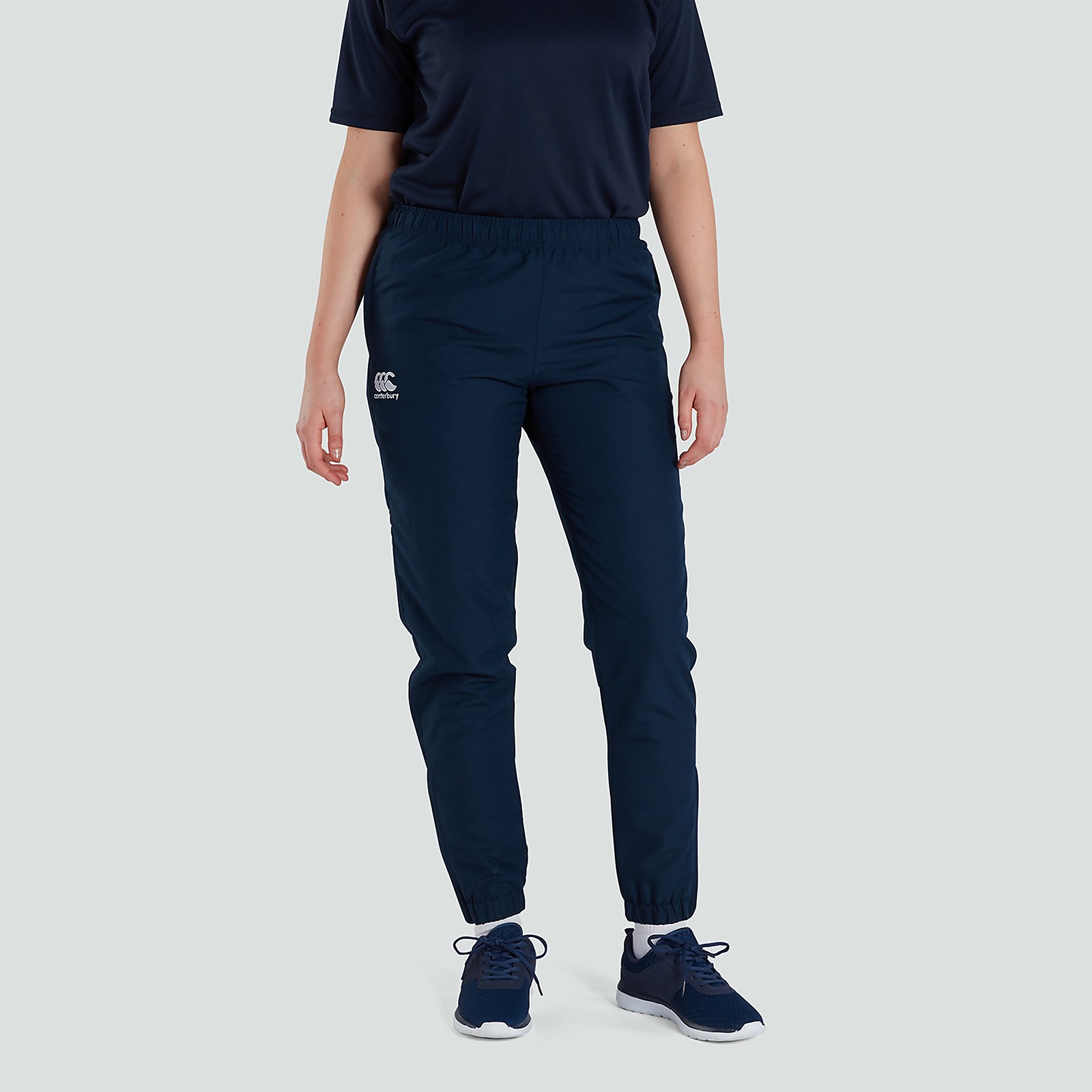 Womens Club Plain Tapered Cuff Track Pants Navy