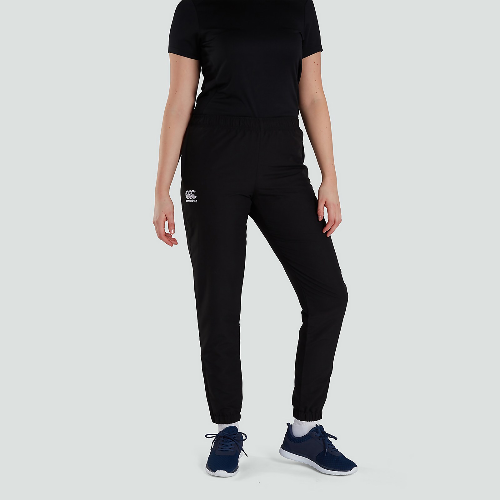 Womens Club Plain Tapered Cuff Track Pants Black