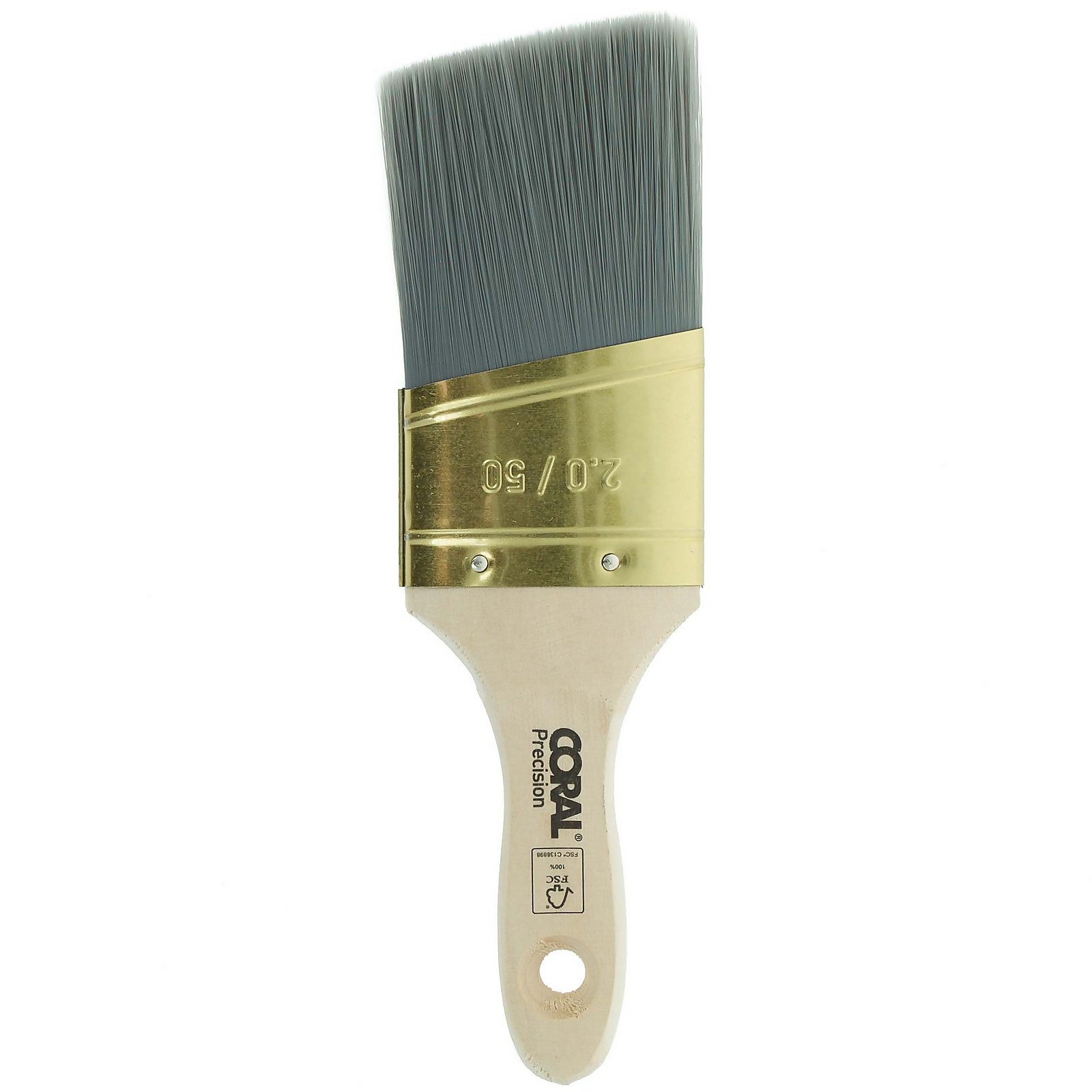 Photo of Coral Precision 2 Inch Angled Oval Stubby Paint Brush For Cutting-in & Edging