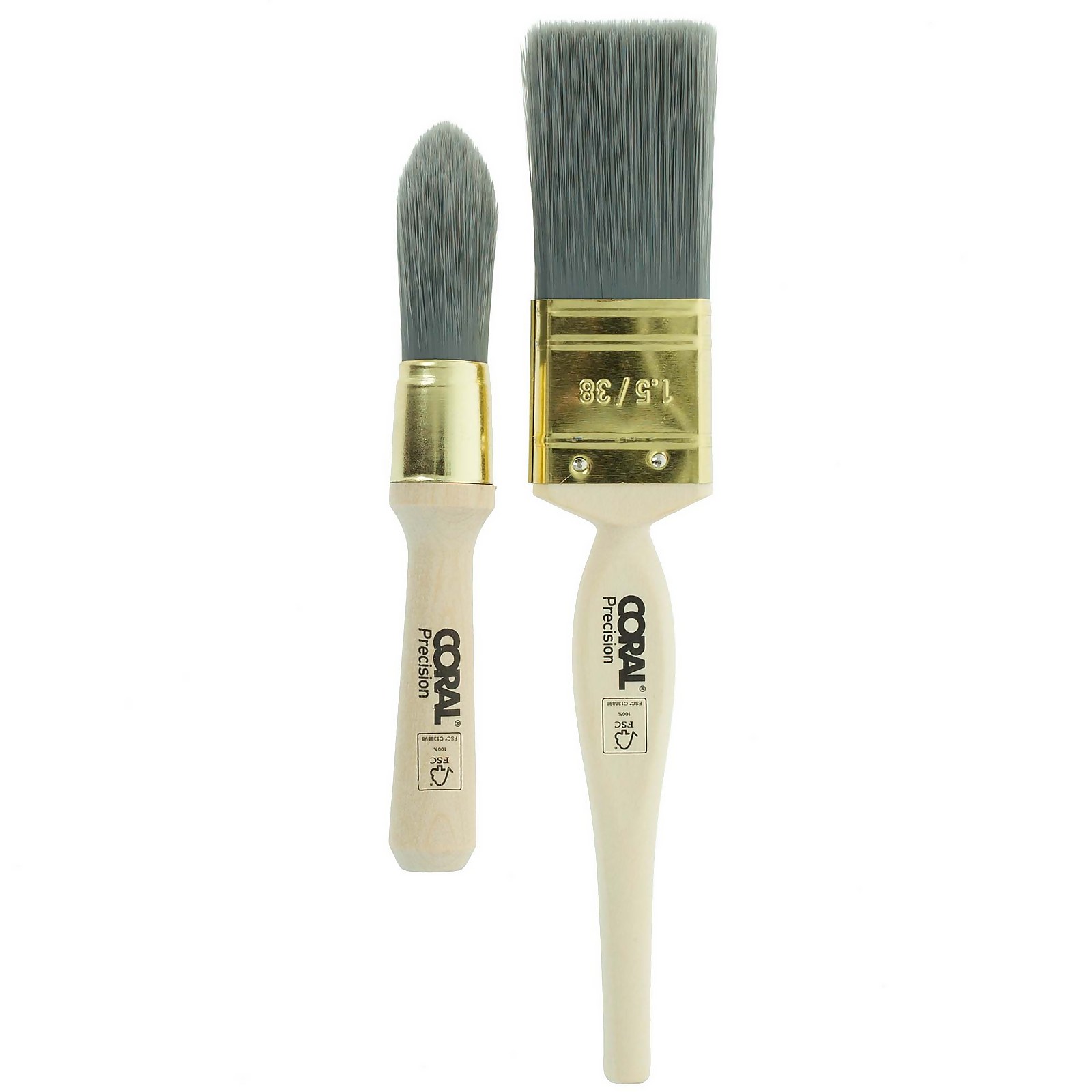Photo of Coral Precision 2 Piece Chalk Paint Brush Set For Furniture & Cabinets