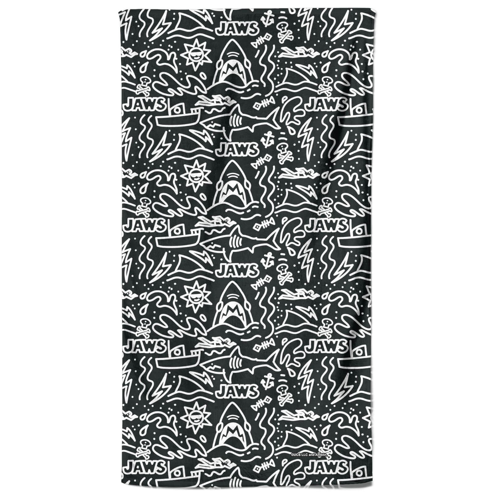 

Jaws Doodle Pattern Beach Towel