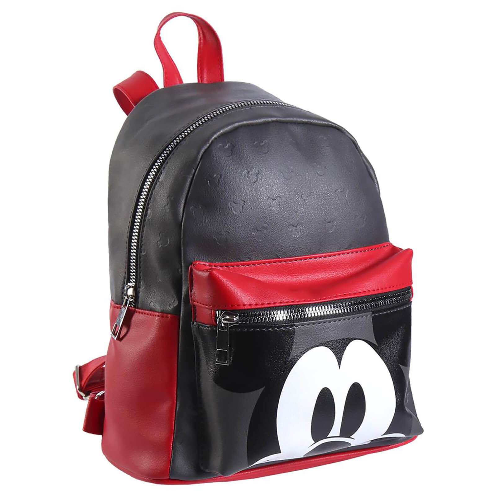 Click to view product details and reviews for Disney Mickey Mouse Black And Red Faux Leather Backpack.