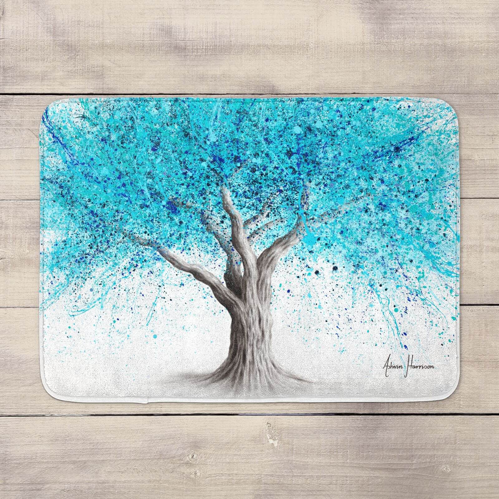 Blue Blossom Tree Bath Mat