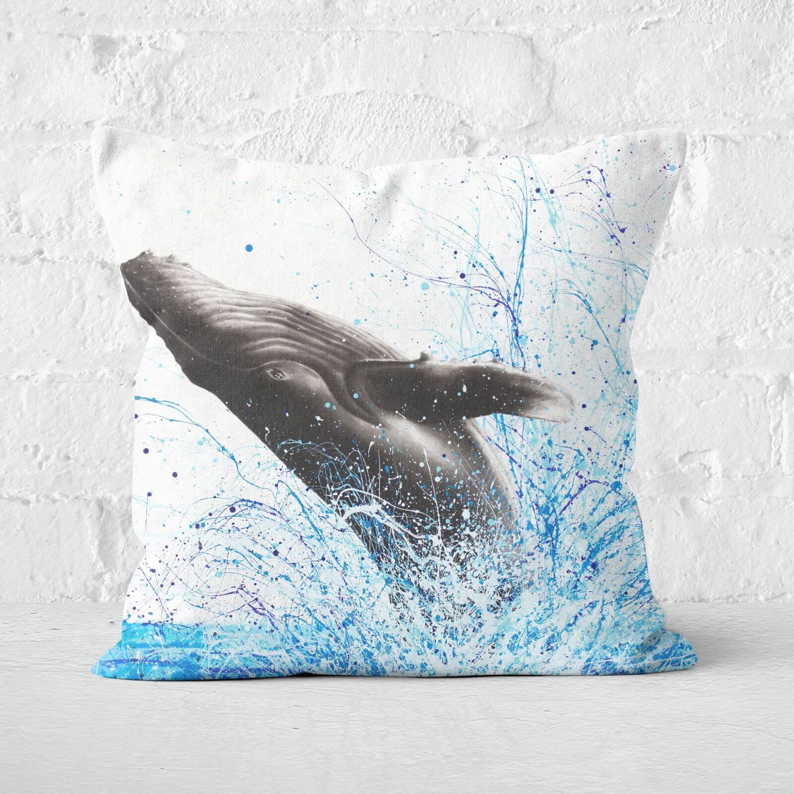 Whale Waves Square Cushion - 40x40cm - Soft Touch