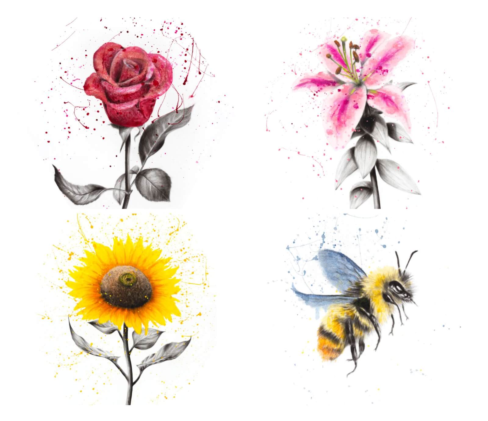 Floral Hexagonal Coaster Set