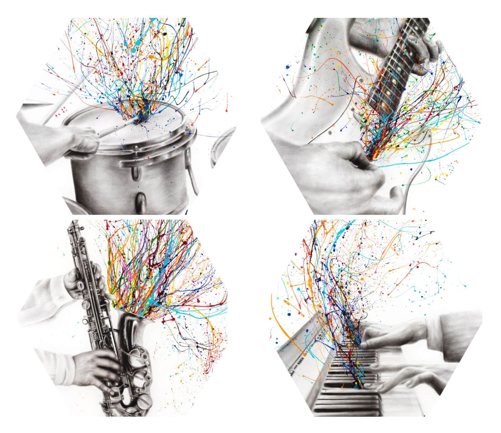 Jam Session Hexagonal Coaster Set