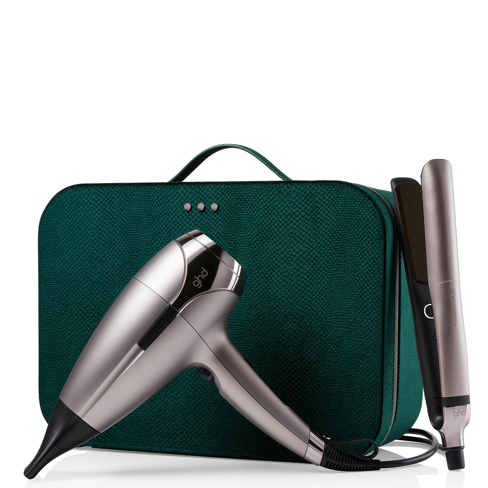 

ghd Platinum+ & Helios Limited Edition - Hair Straightener & Hair Dryer in Warm Pewter