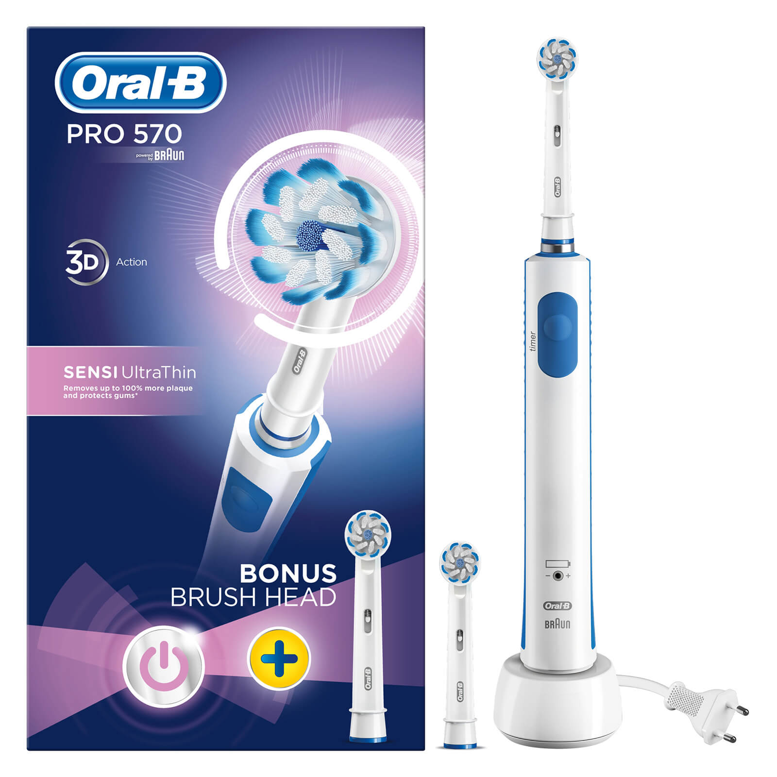 Oral-B Pro 570 Sensi Ultra Thin Electric Toothbrush lookfantastic.com imagine