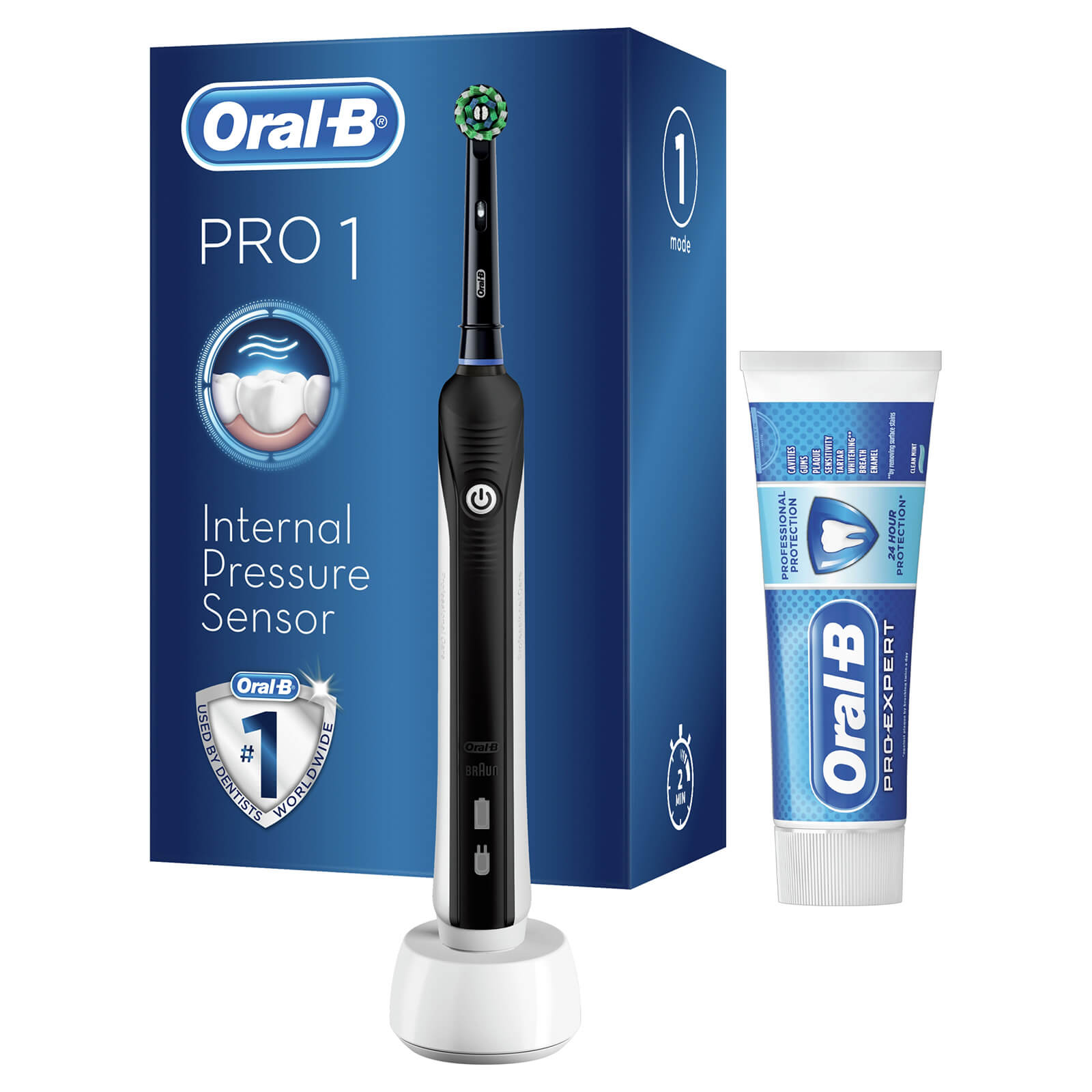 Oral-B Pro 1 650 Electric Toothbrush and Toothpaste – Black lookfantastic.com imagine