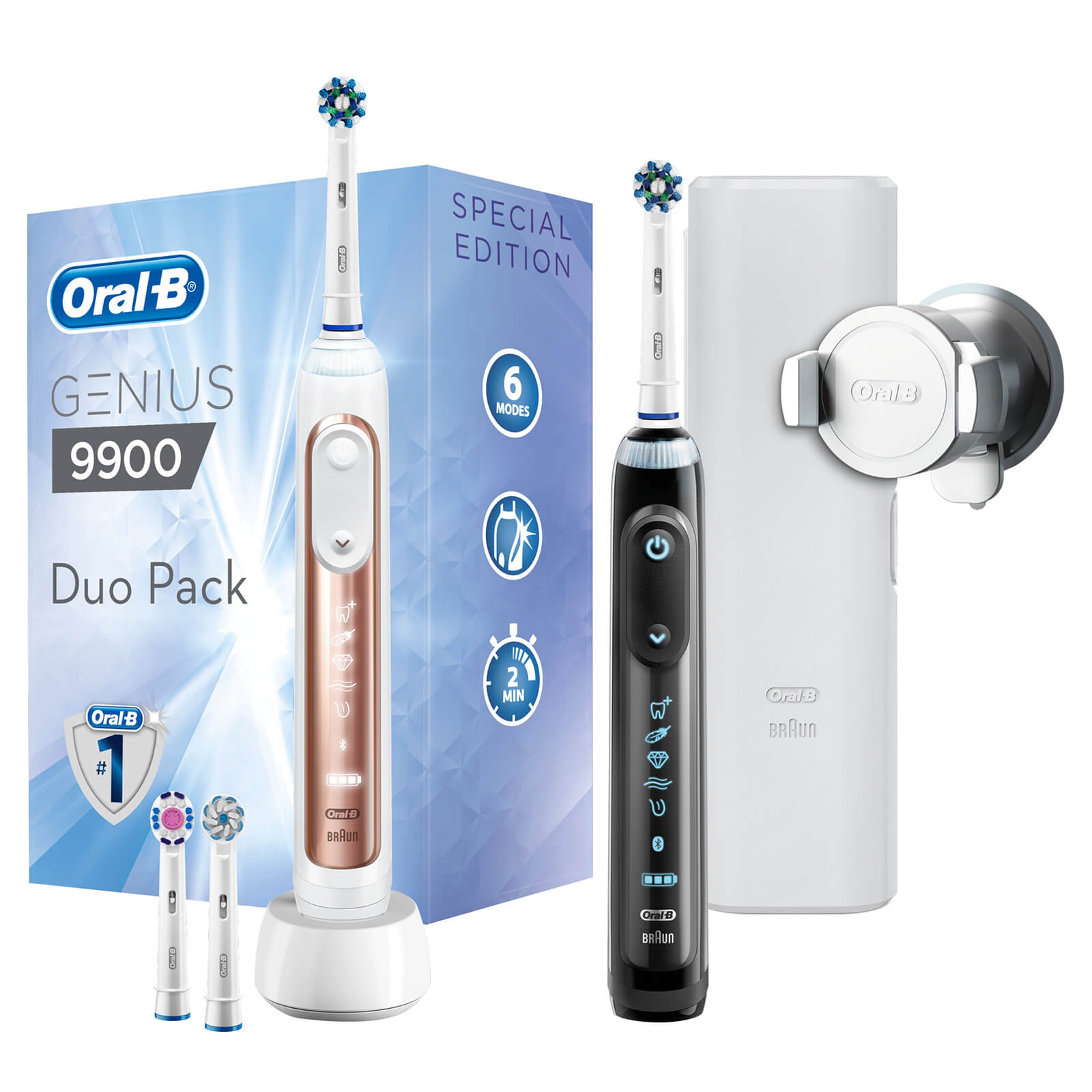 Oral-B Genius 9900 Electric Toothbrush (2 Pack) lookfantastic.com imagine