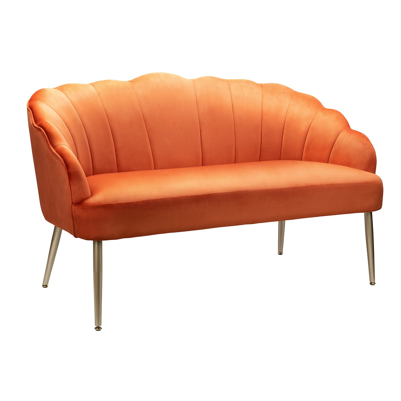Sophia Scallop Occasional Sofa - Burnt Orange