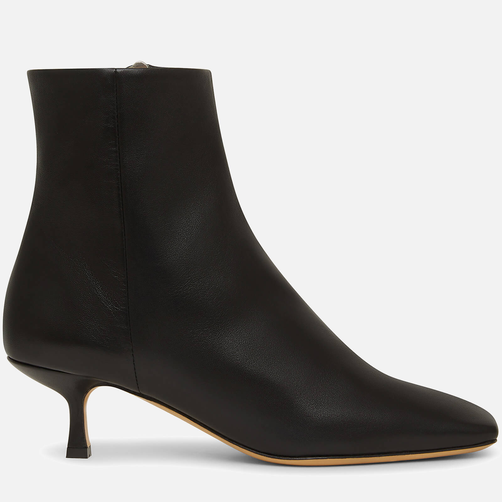 Mansur Gavriel Women's Square Toe Leather Heeled Ankle Boots - Black - UK 3