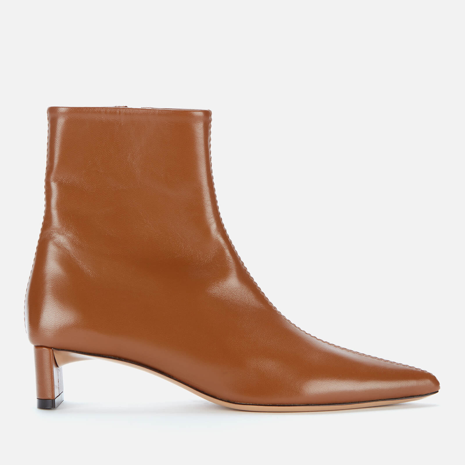 Mansur Gavriel Women's Pointy Leather Heeled Ankle Boots - Camel - UK 4