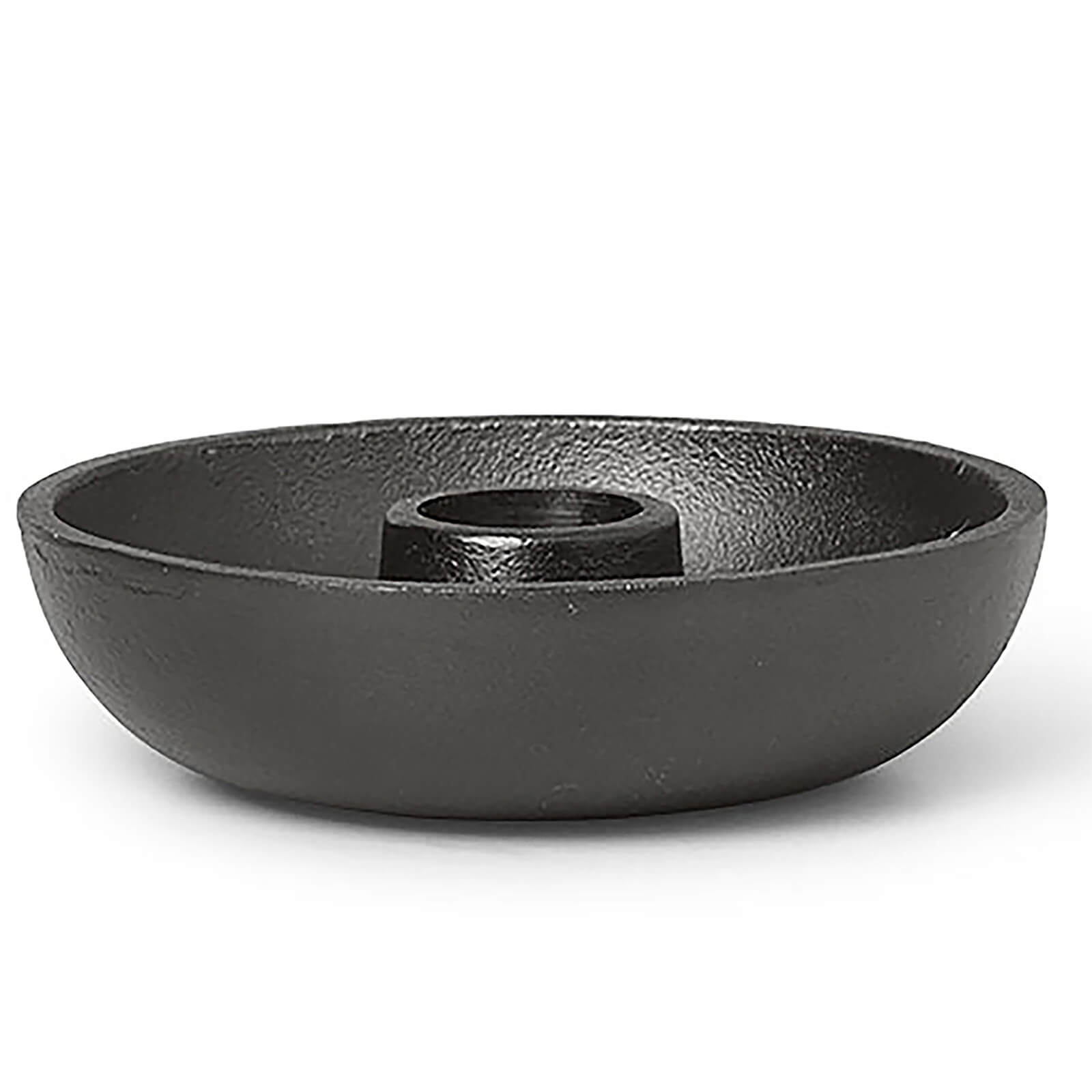 Ferm Living Bowl Candle Holder -Single-Blackened Aluminium