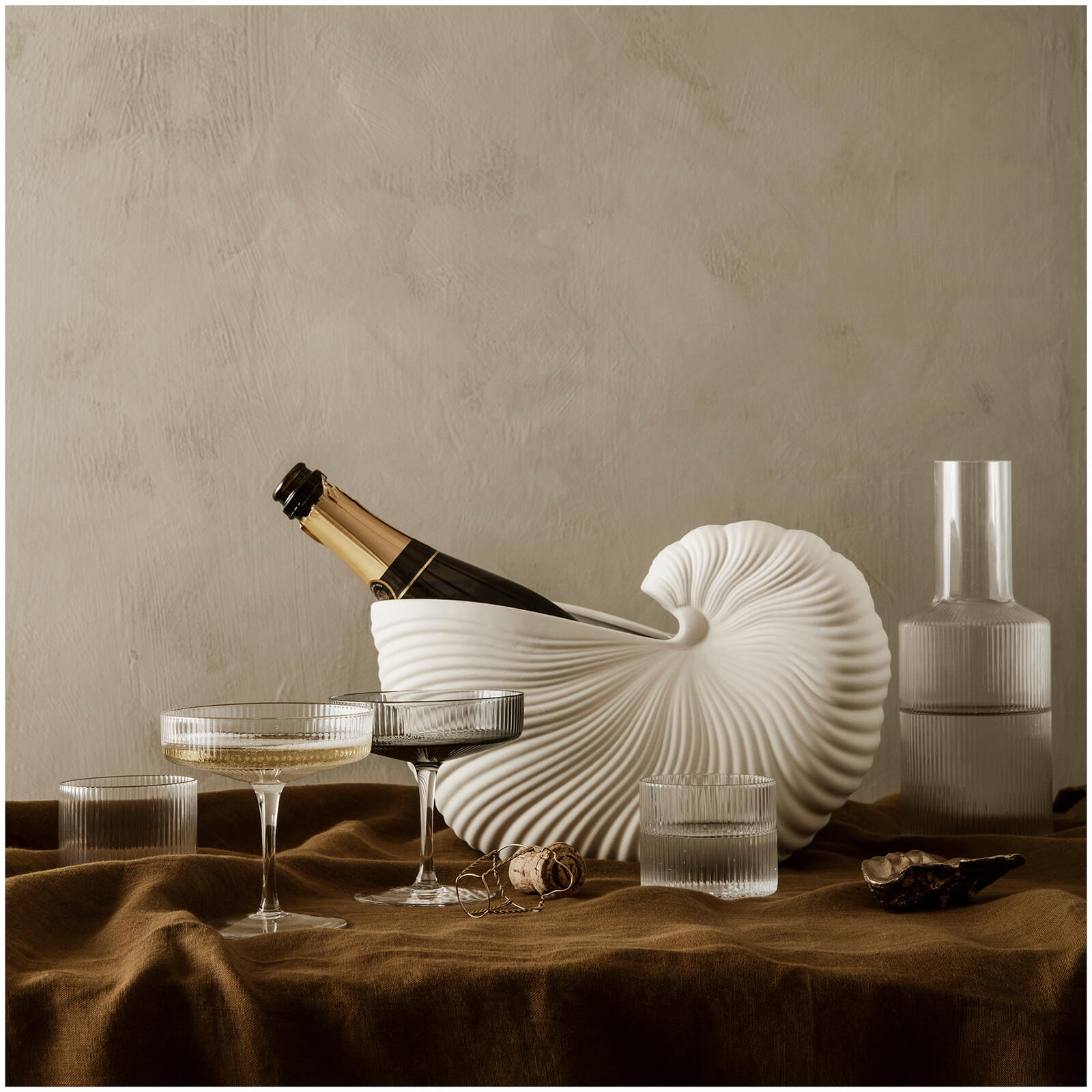 Ferm Living Lot de 4 verres transparents 7,6 x 6,1 cm Ripple Low - 