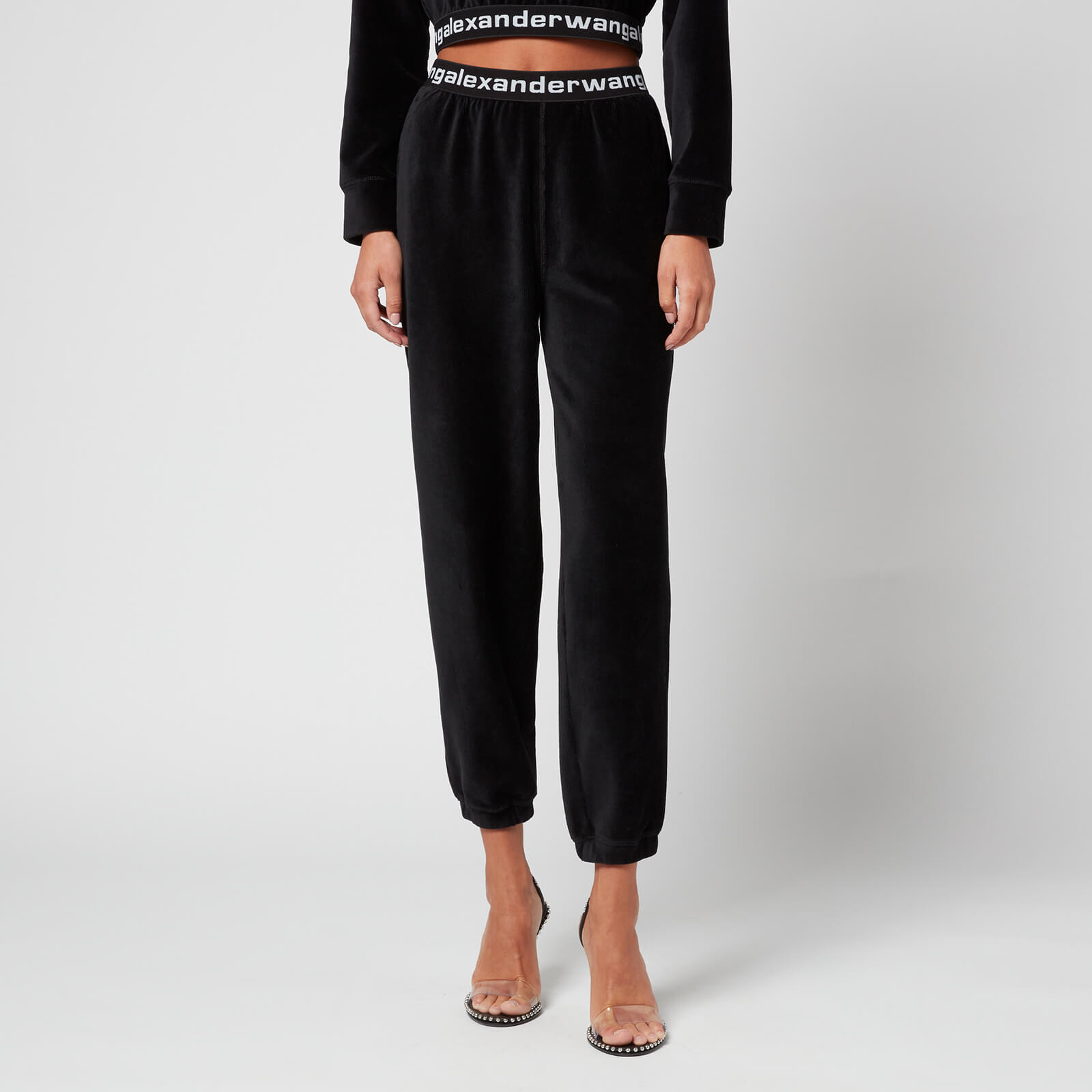 Alexander Wang Women's Stretch Corduroy Pants with Logo Elastic - Black - M