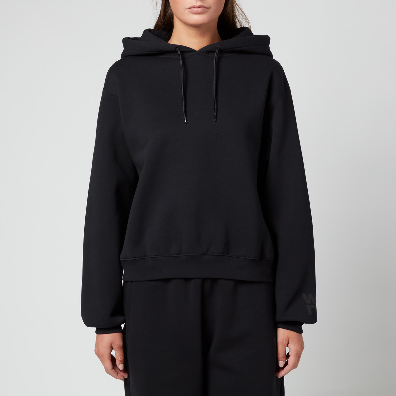 Alexander Wang Women's Foundation Terry Hoodie Puff Paint Logo - Black - XS