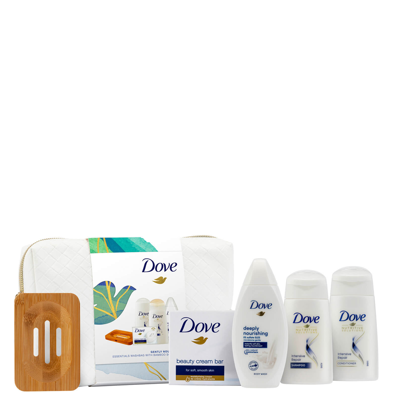 

Dove Gently Nourishing Essentials Washbag with Bamboo Soap Tray