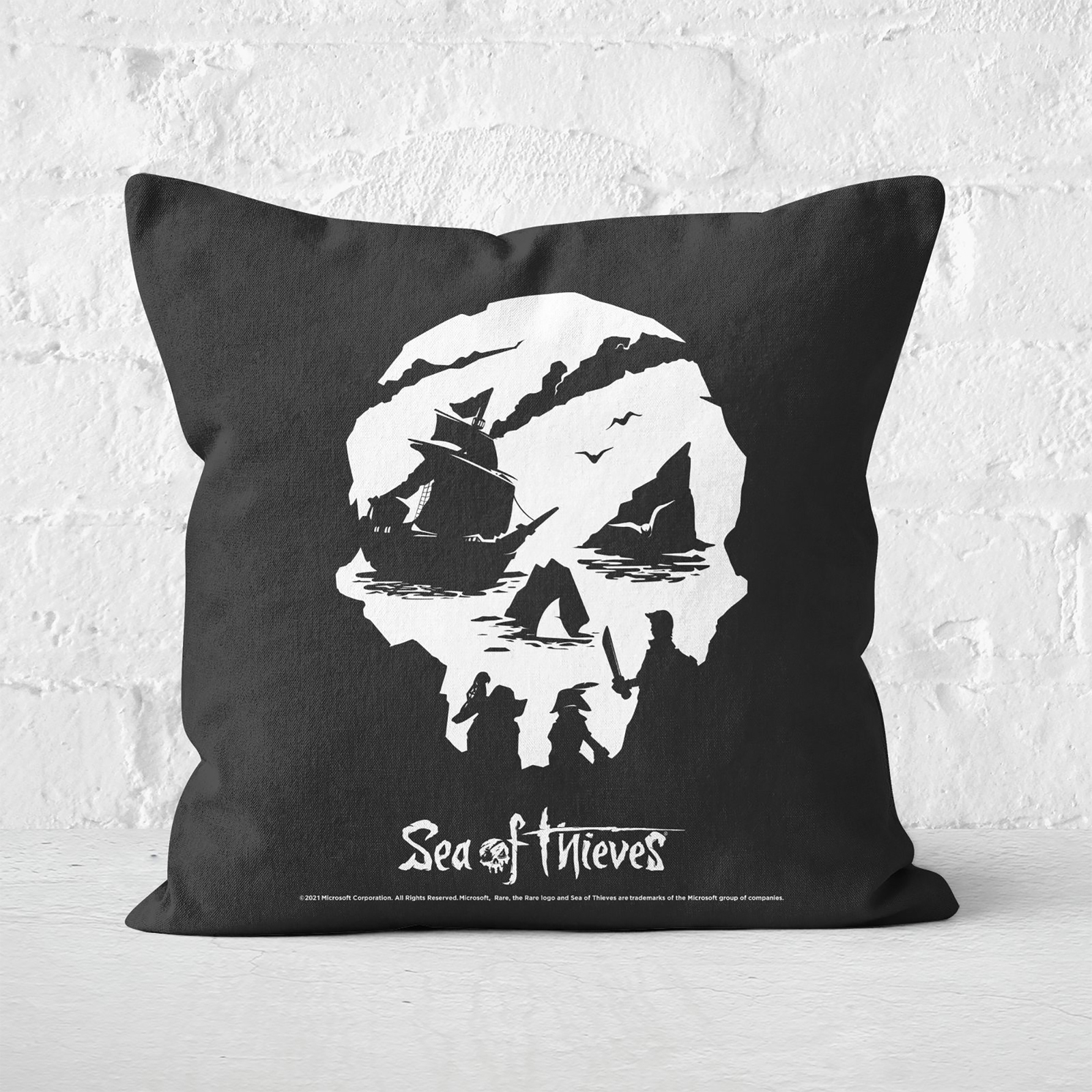 Sea Of Thieves Reaper and Tattoo Print Square Cushion - 40x40cm - Soft Touch