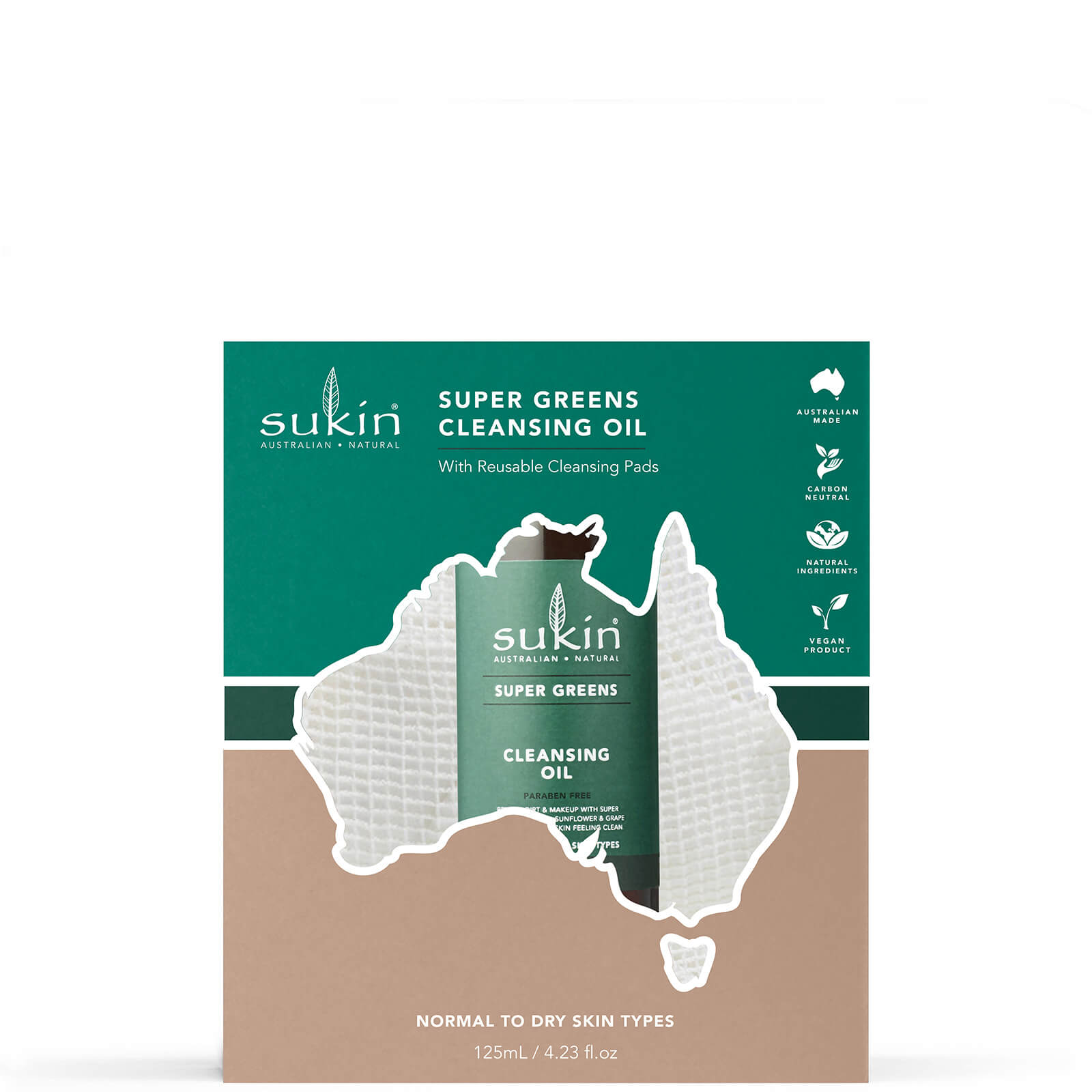 Sukin Supergreens Cleansing Oil 125ml Gift Set