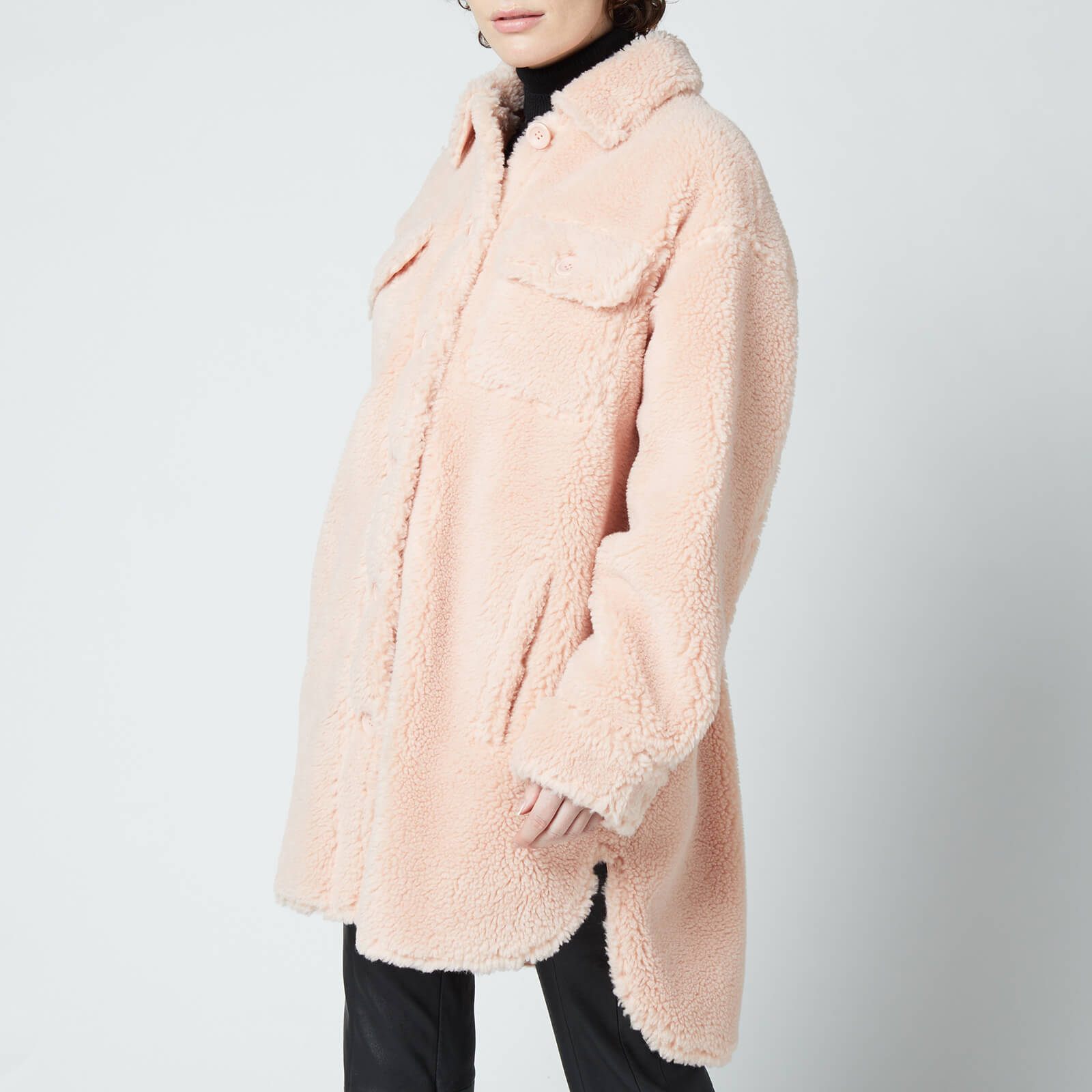 Stand Studio Women's Sabi Faux Fur Teddy Jacket - Pale Blush - FR 36/UK 8