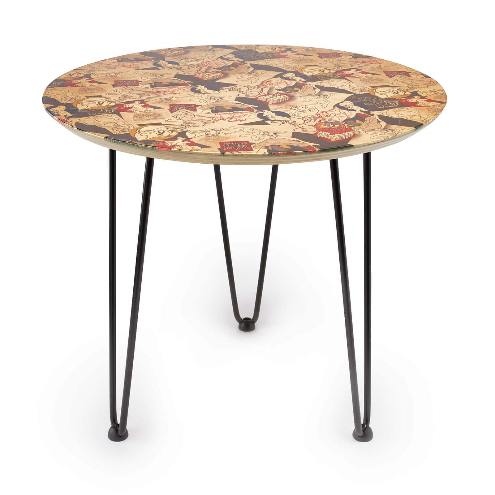 Decorsome Tom & Jerry Jumble Wooden Side Table - Silver
