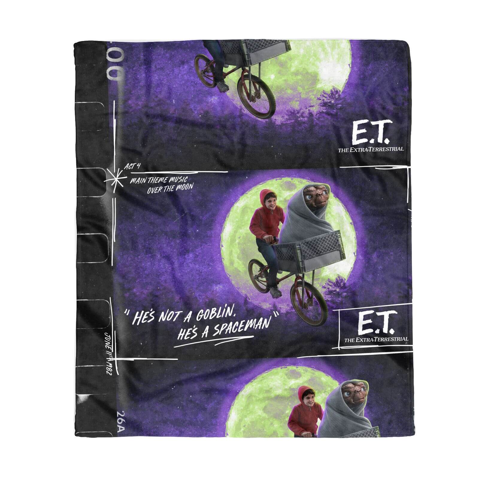 E.T. the Extra-Terrestrial Film Reel Fleece Blanket - S