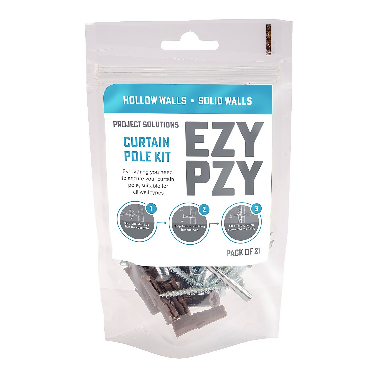 Photo of Ezy Pzy Curtain Pole Fixing Kit - Pack Of 21