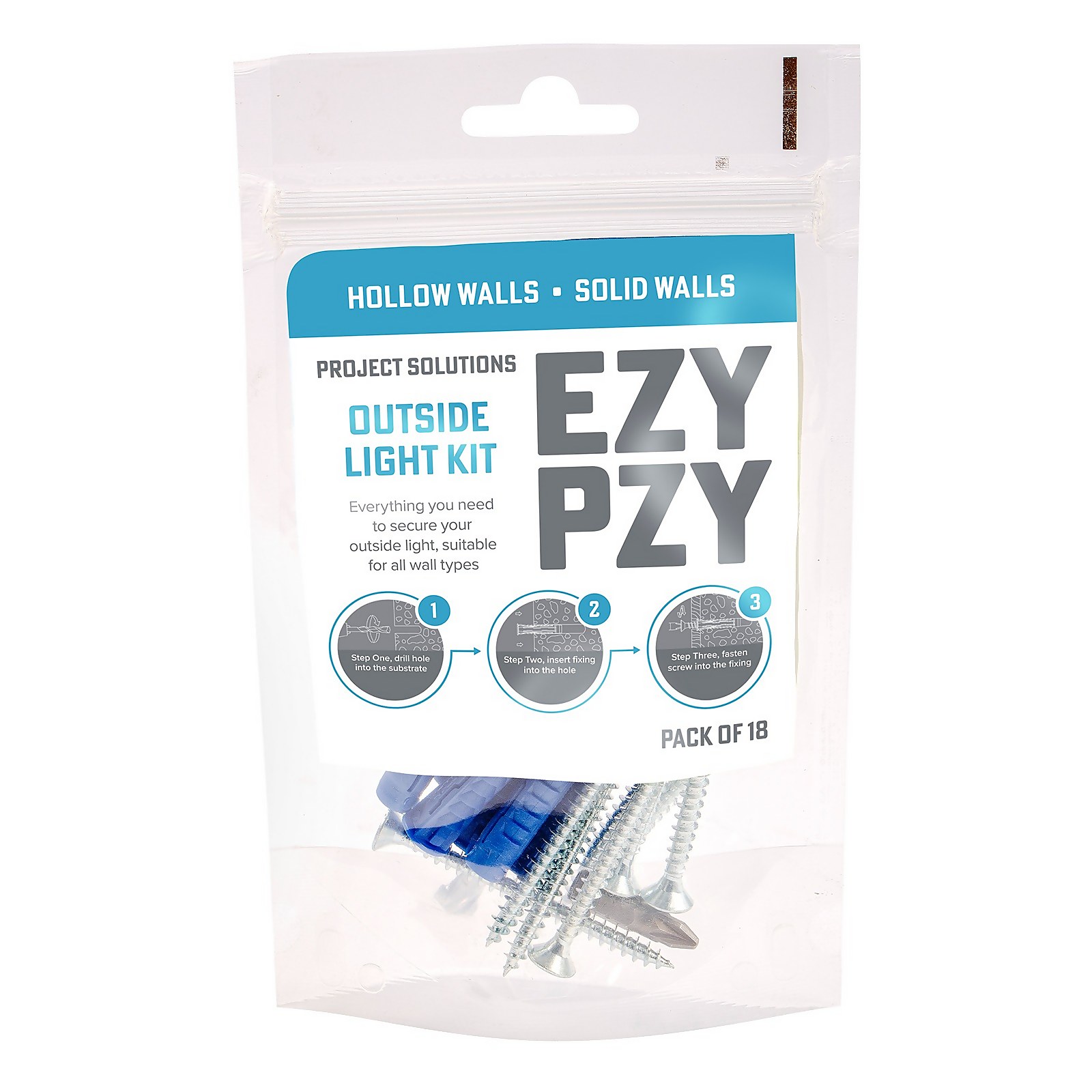 Photo of Ezy Pzy Outside Light Fixing Kit - Pack Of 18