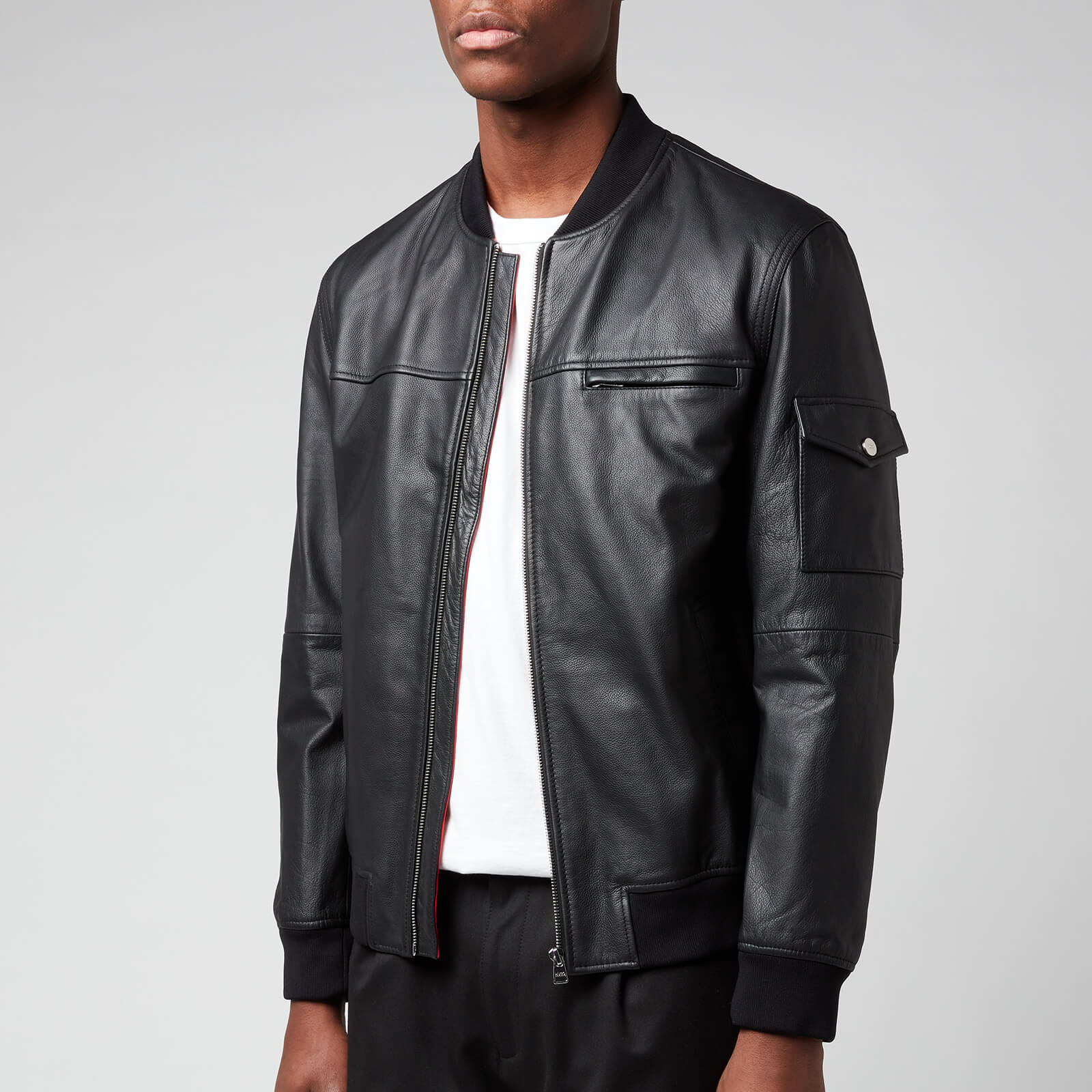 HUGO Men's Livius Leather Jacket - Black - M