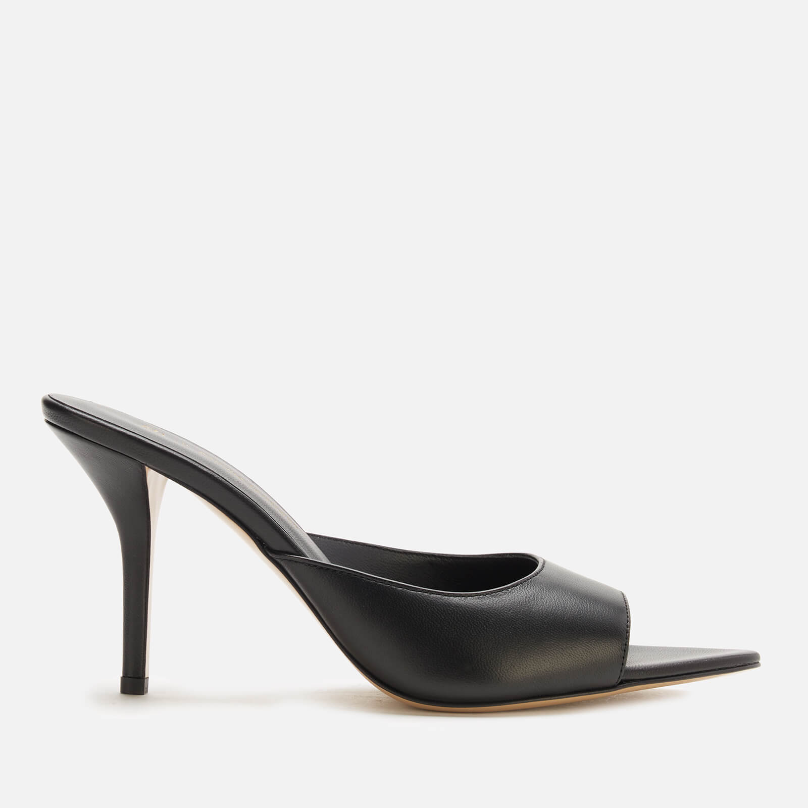 GIA X PERNILLE TEISBAEK Women's 85mm Pointed Toe Calf Leather Mules - Black - UK 3
