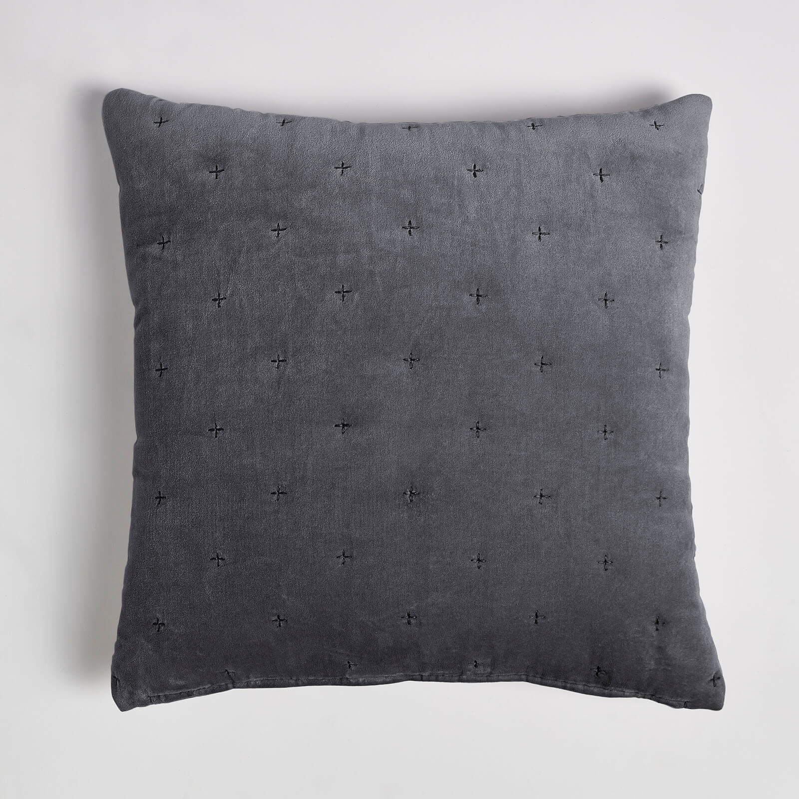 in home Cotton Velvet Cushion - Dark Grey - 50x50cm