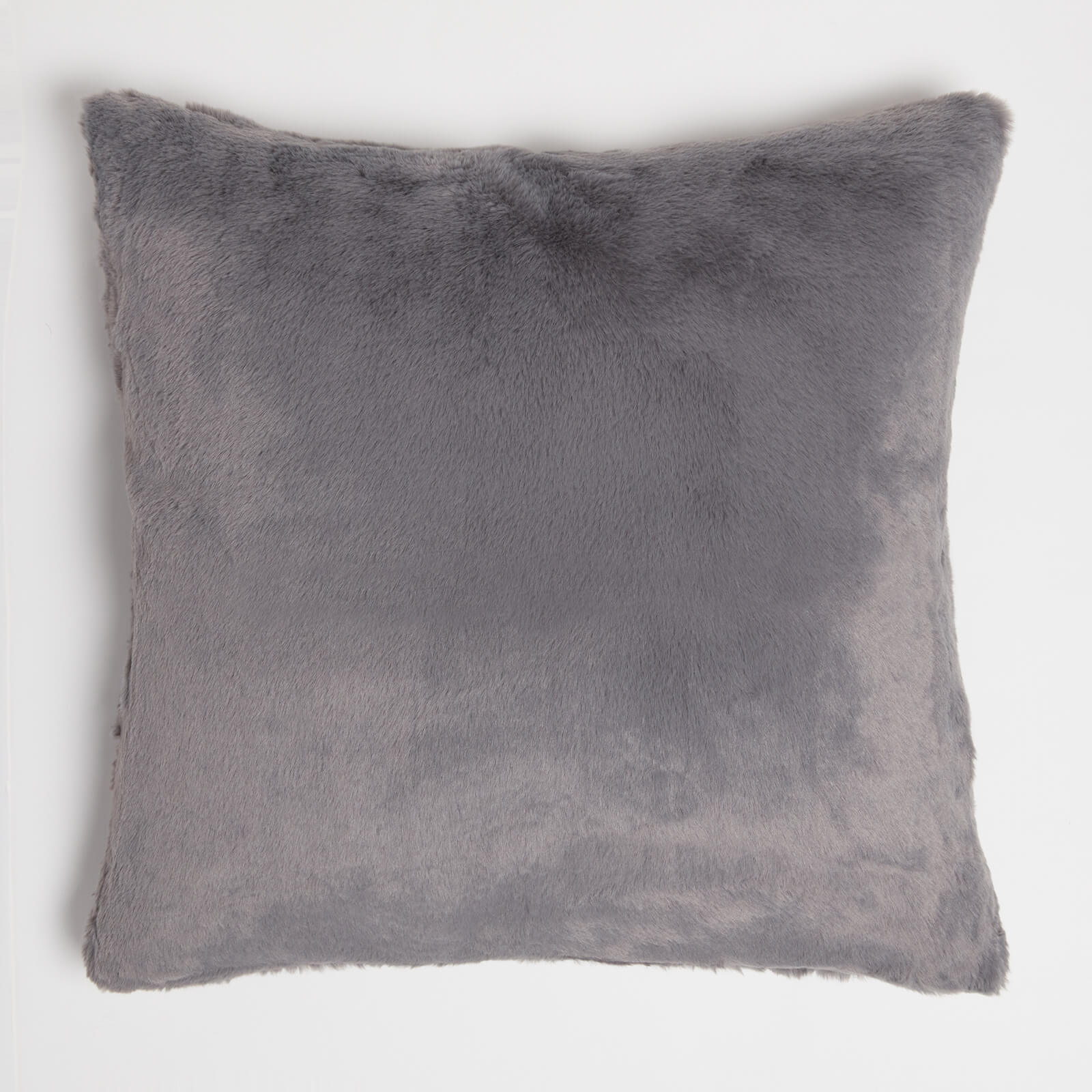 in home Recycled Polyester Faux Fur Cushion - Dark Grey